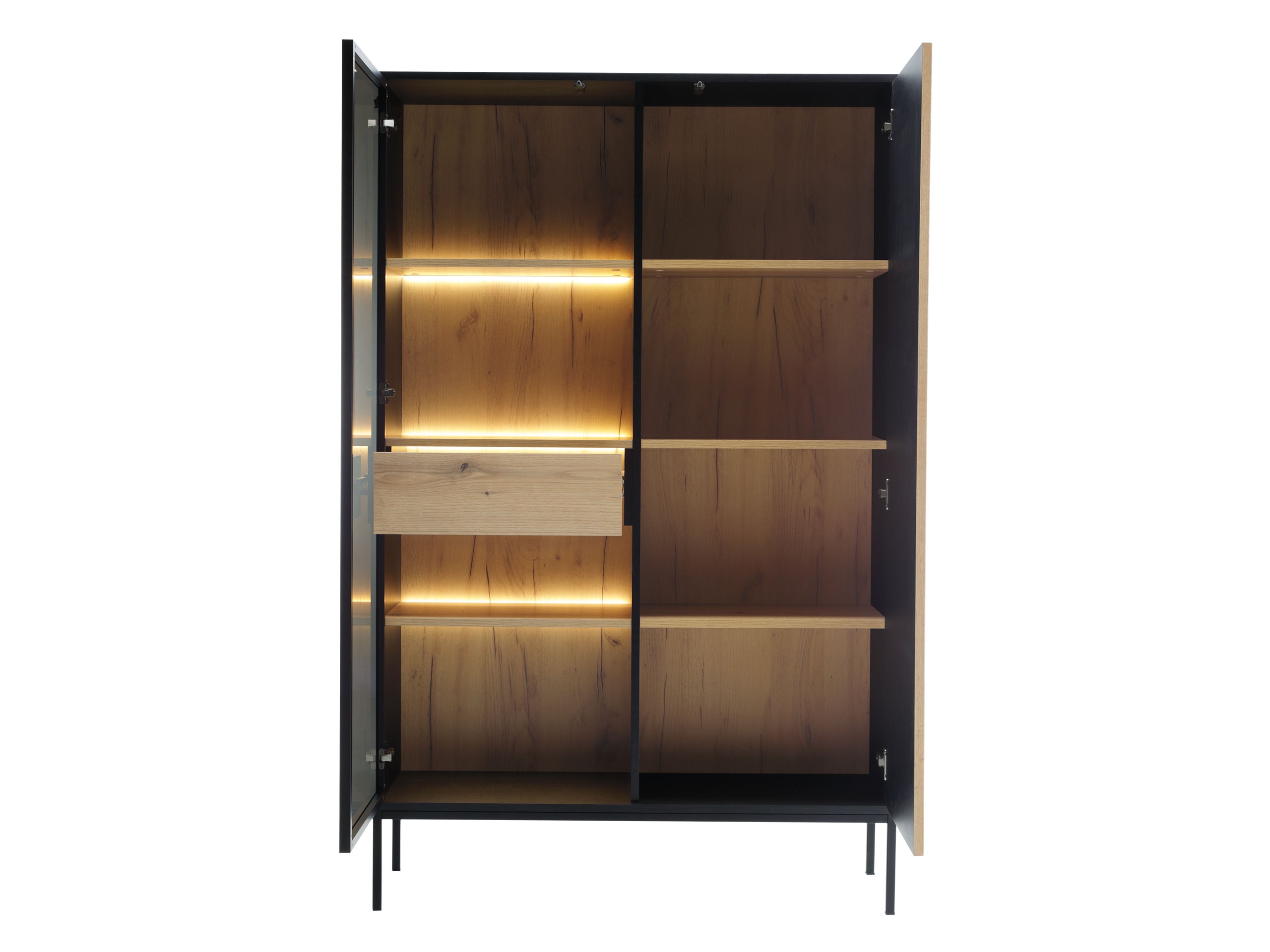 Woonkamerset Manal (Zwart + Wotan eik)