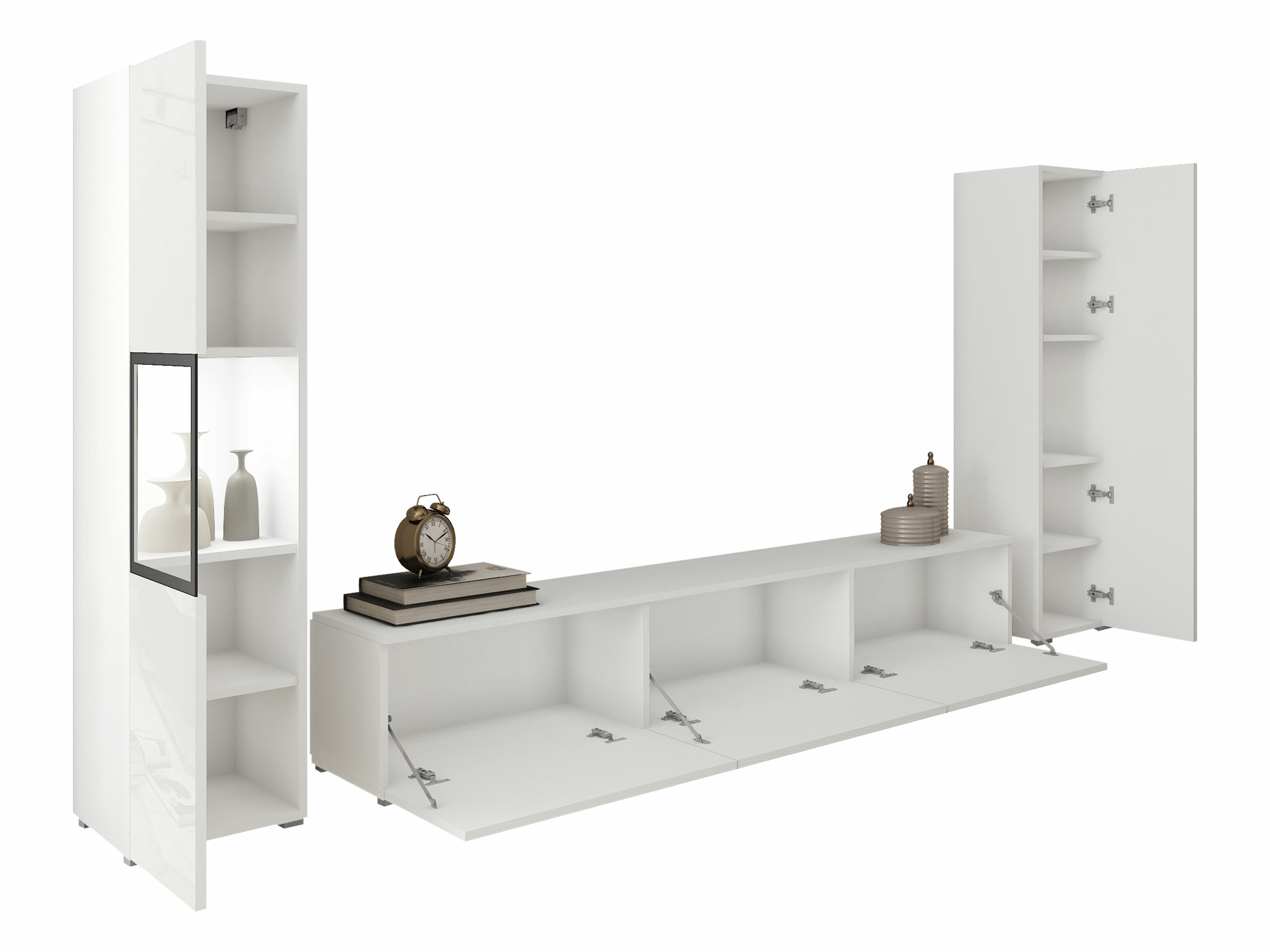 Woonkamerset Sarasota 193 (Wit + Glanzend wit)
