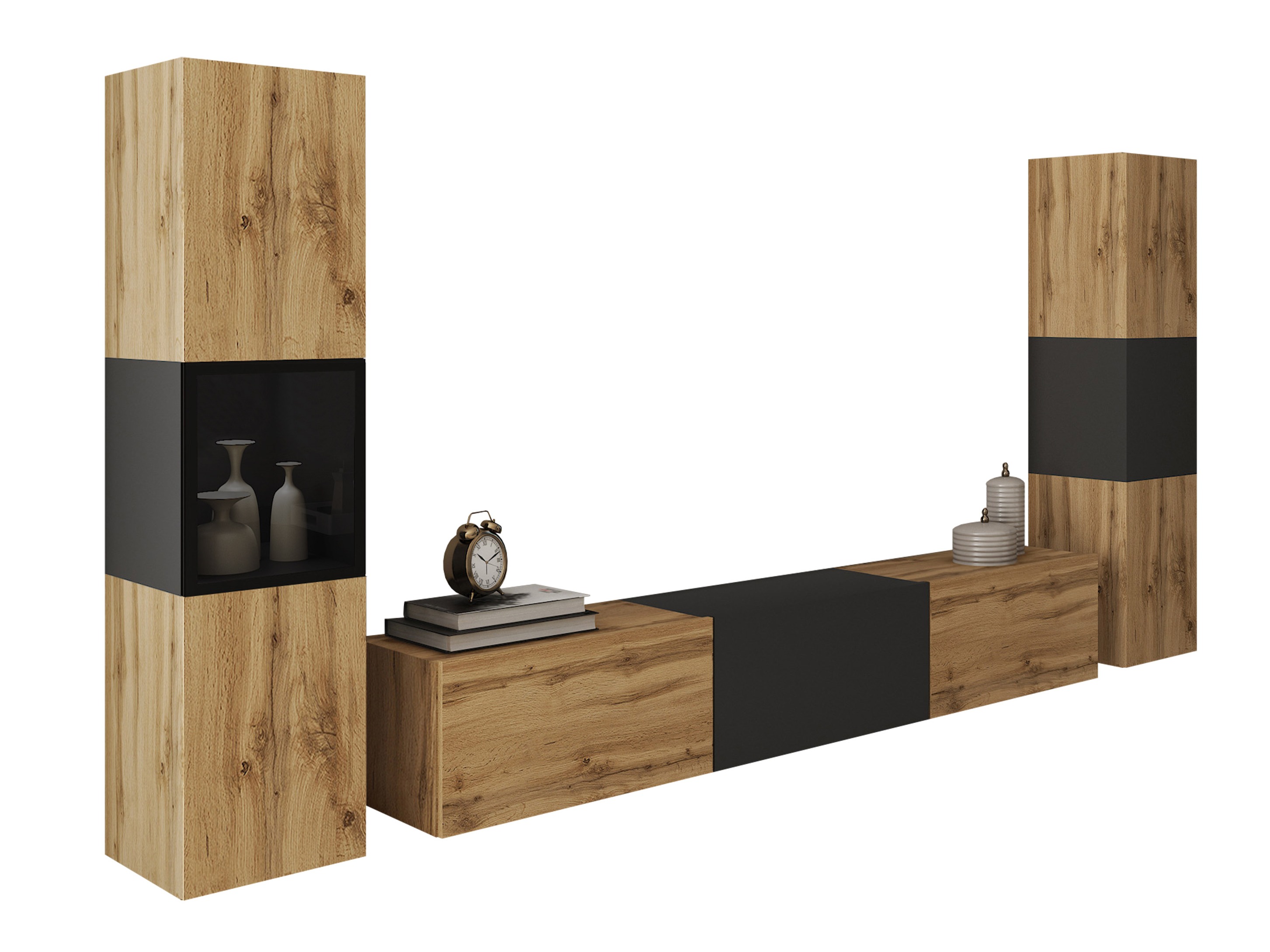 Woonkamerset Sarasota 193 (Wotan eik + Grafiet)