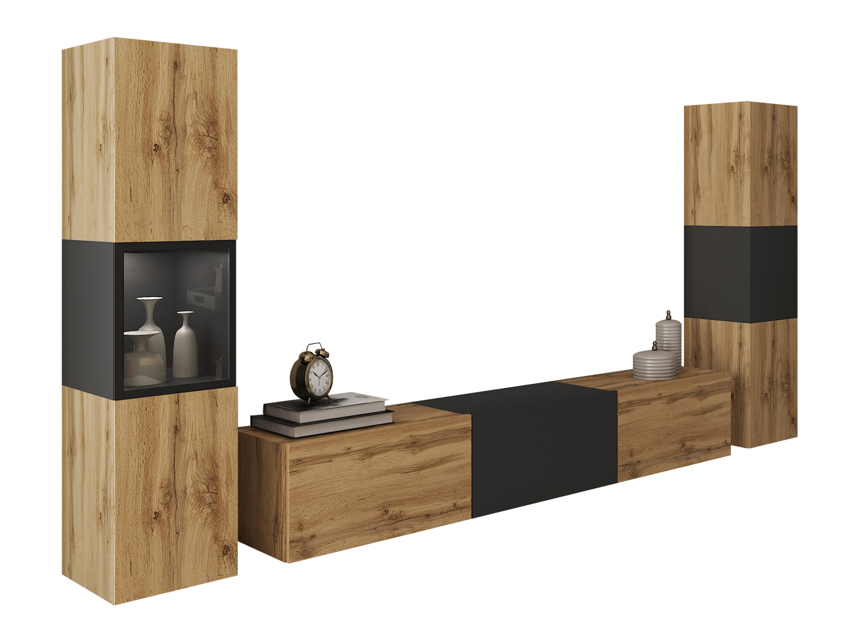 Woonkamerset Sarasota 193 (Wotan eik + Grafiet)