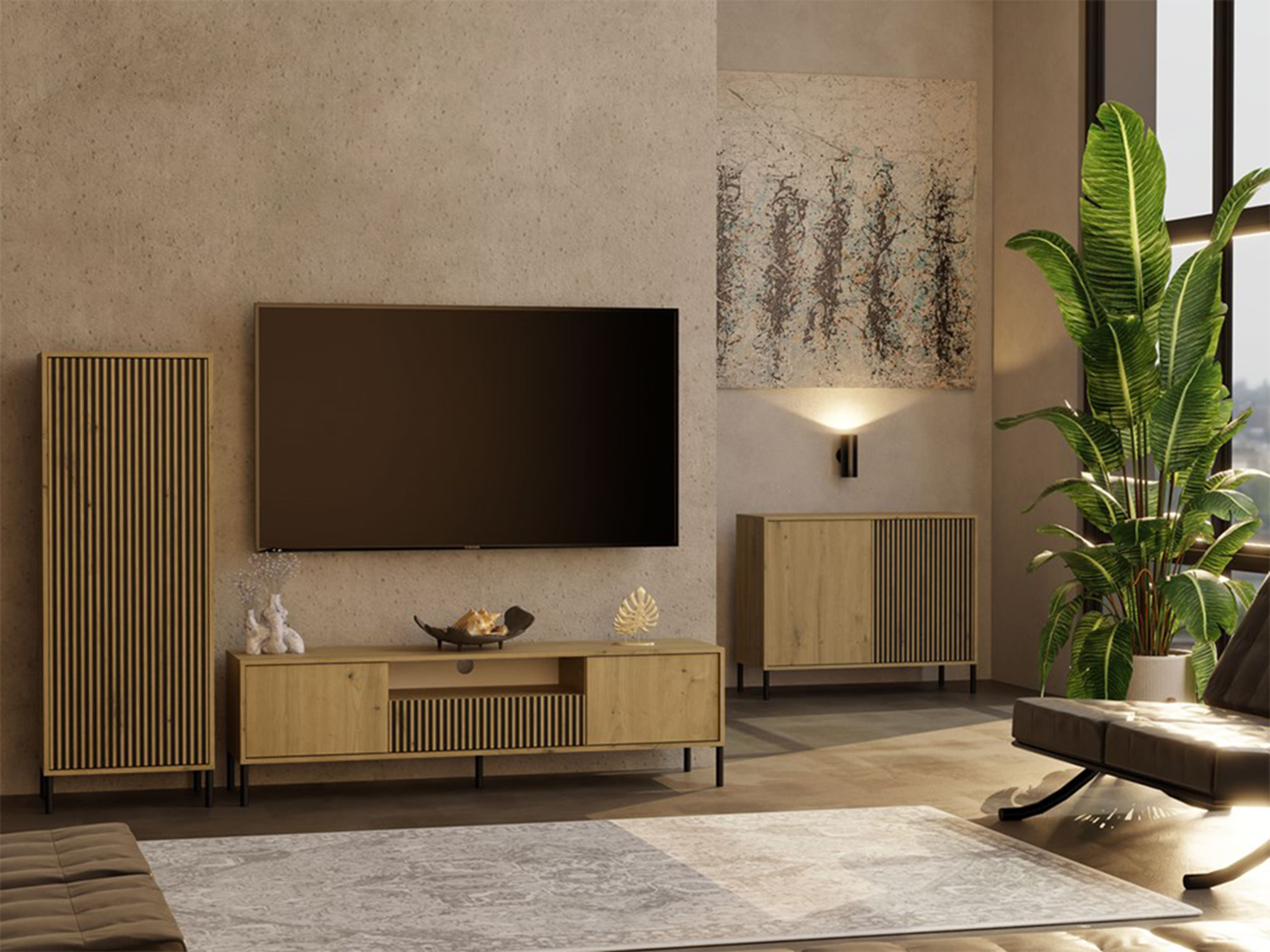 Dressoir Orlsone 109 (Artisan eiken + Zwart)