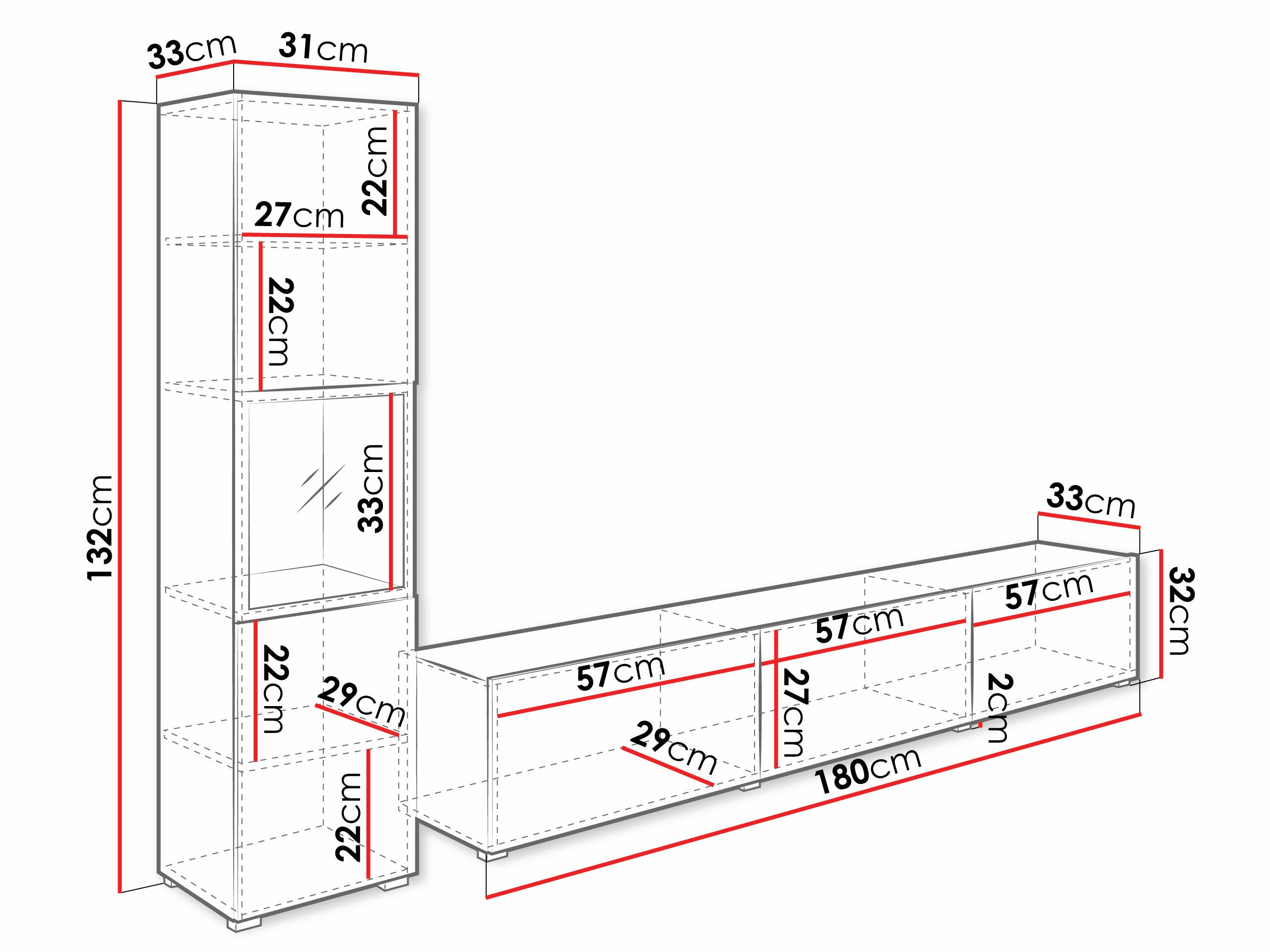 Woonkamerset Sarasota 192 (Wit + Glanzend wit)