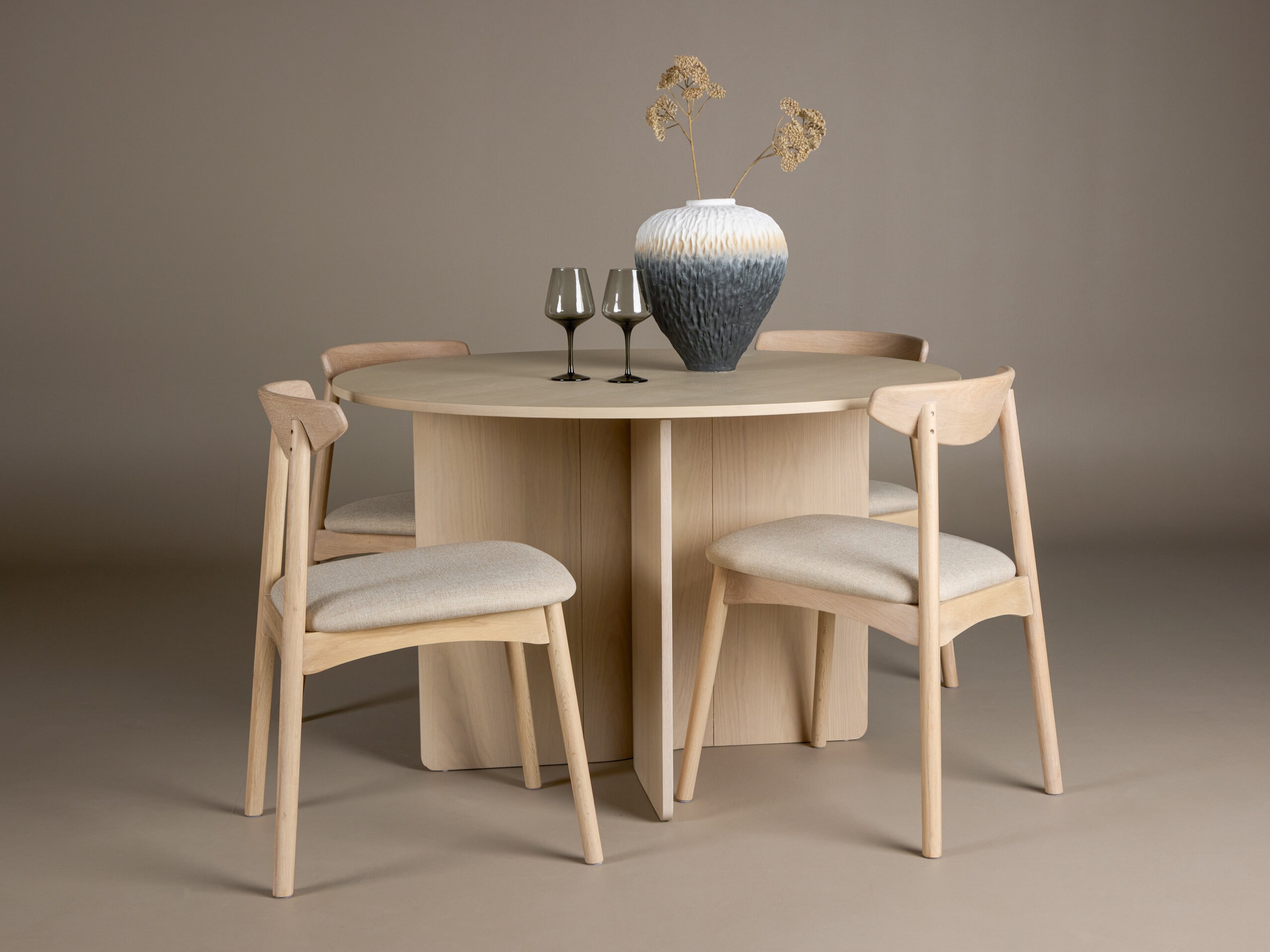 Eetkamerset Dallas 4986 (Licht hout)