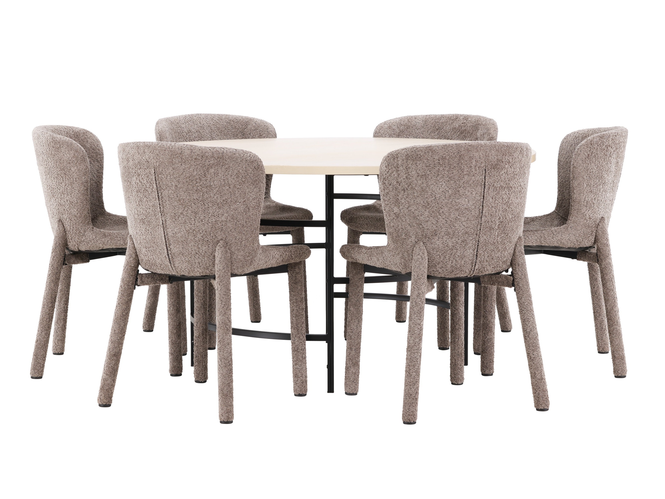 Eetkamerset Dallas 4987 (Lichtbruin + Zwart)