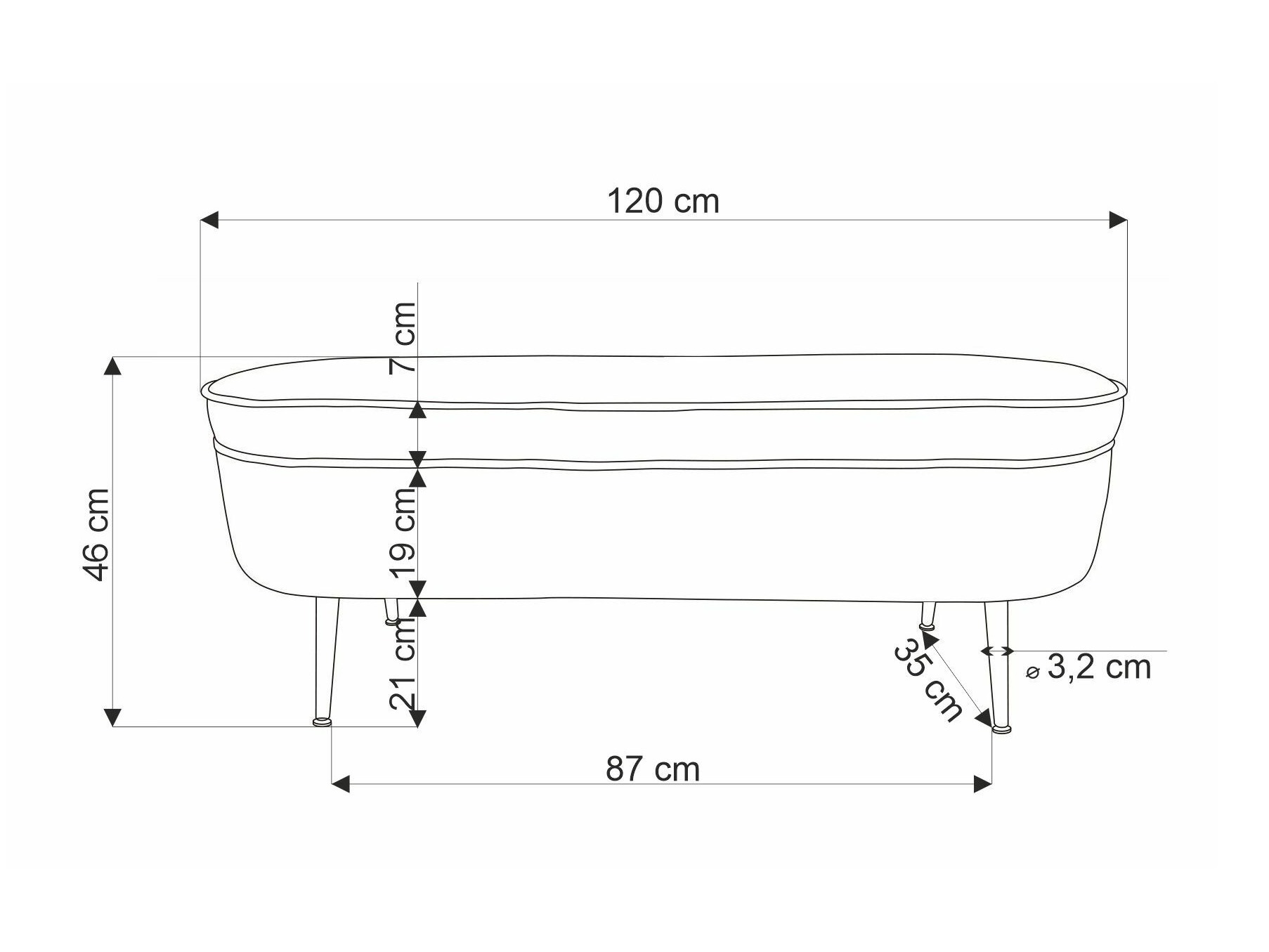 Gestoffeerde bank Houston 1446