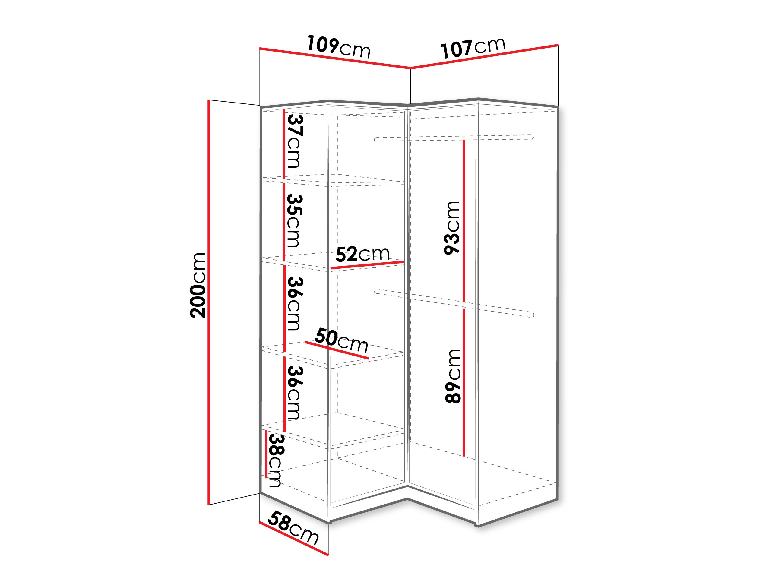 Hoekkledingkast Dortivu 161