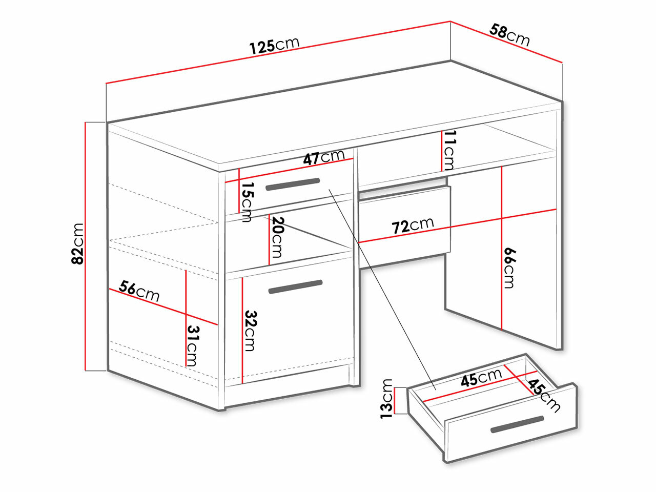 Bureau Dortivu (Wit)