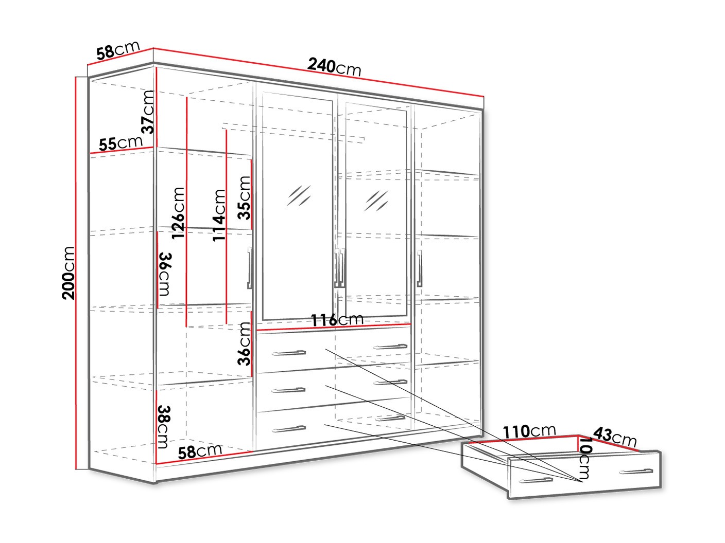 Kledingkast Dortivu 151 (Afwezig)
