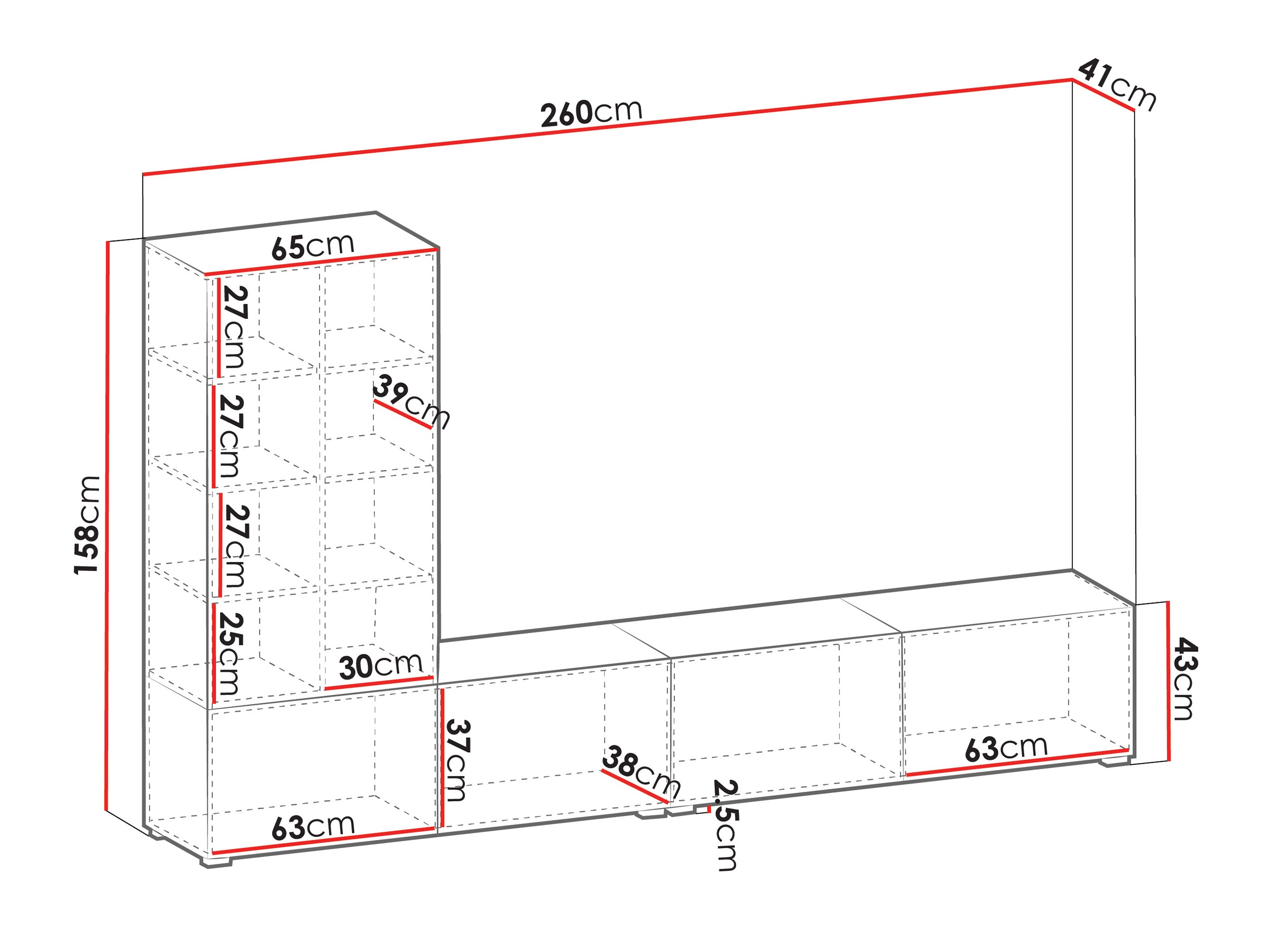 Woonkamerset Comfivo Tutelar (Notenhout + Zwart marmer)