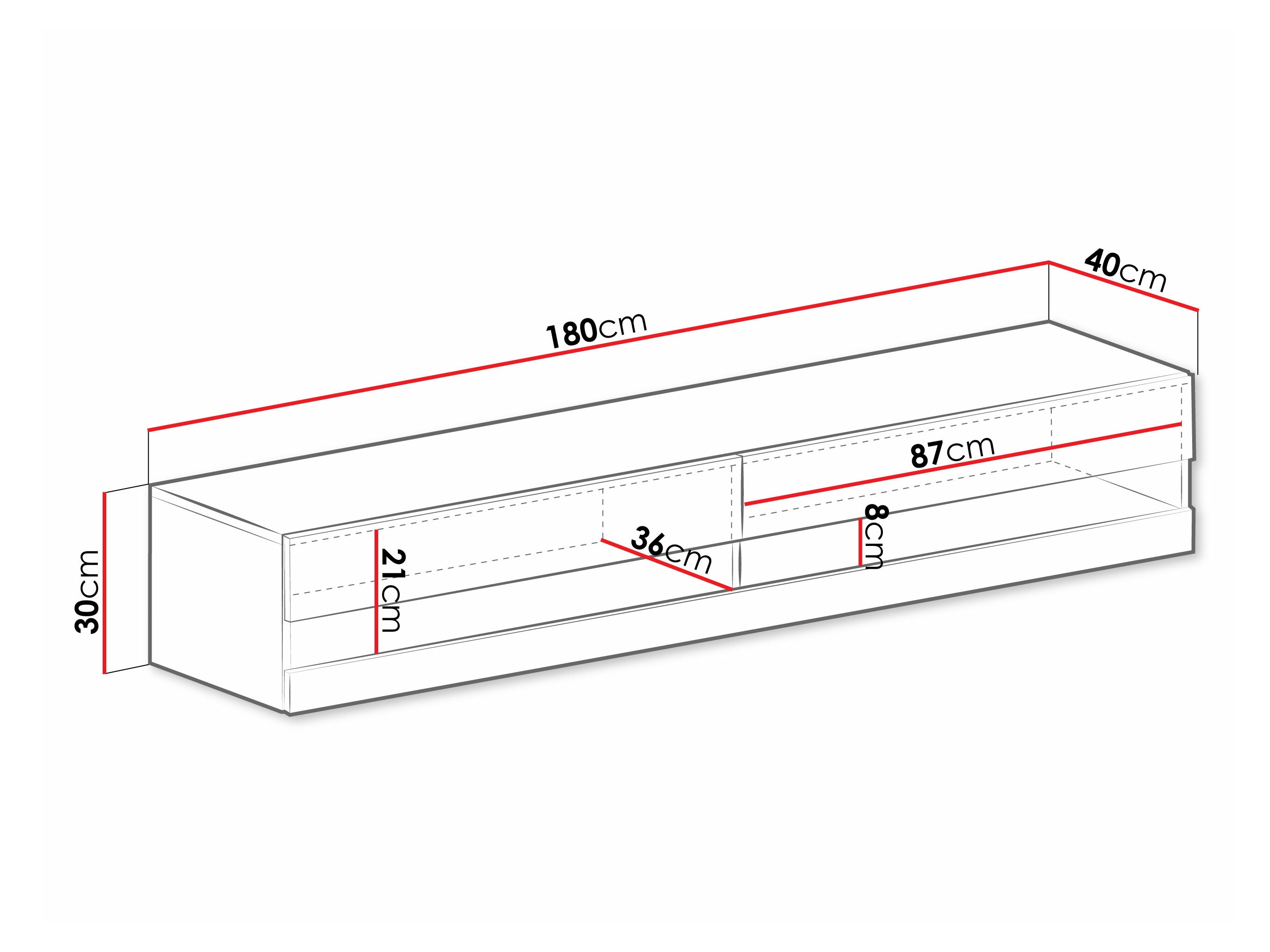 TV-meubel Vilrin (Wit + Glanzend wit)