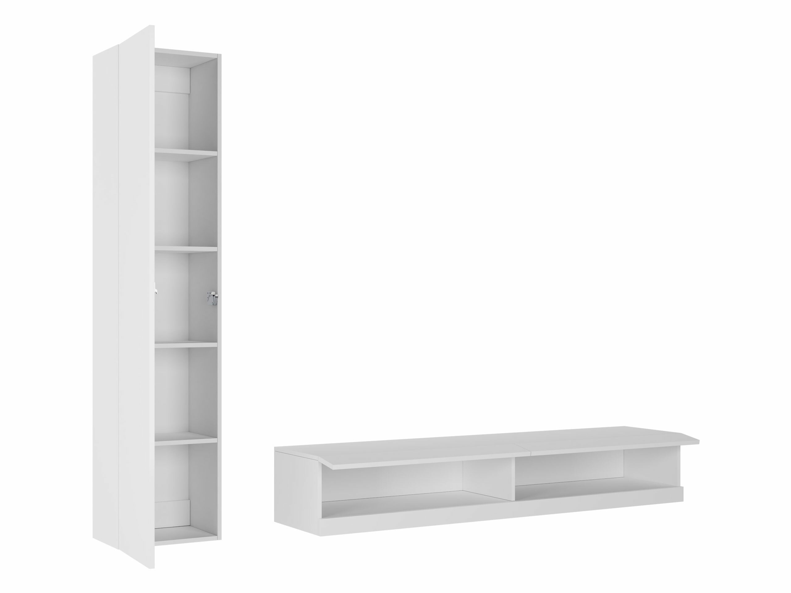 Woonkamerset Vilrin VI (Wit + Glanzend wit)