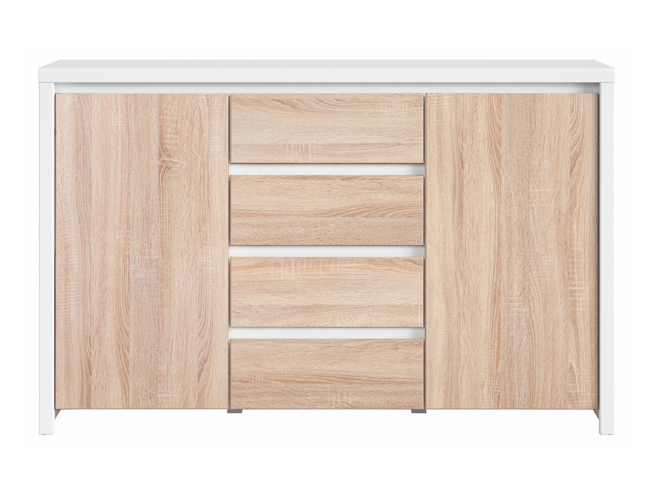 Ladekast Nolroma 103 (Wit + Sonoma eik)