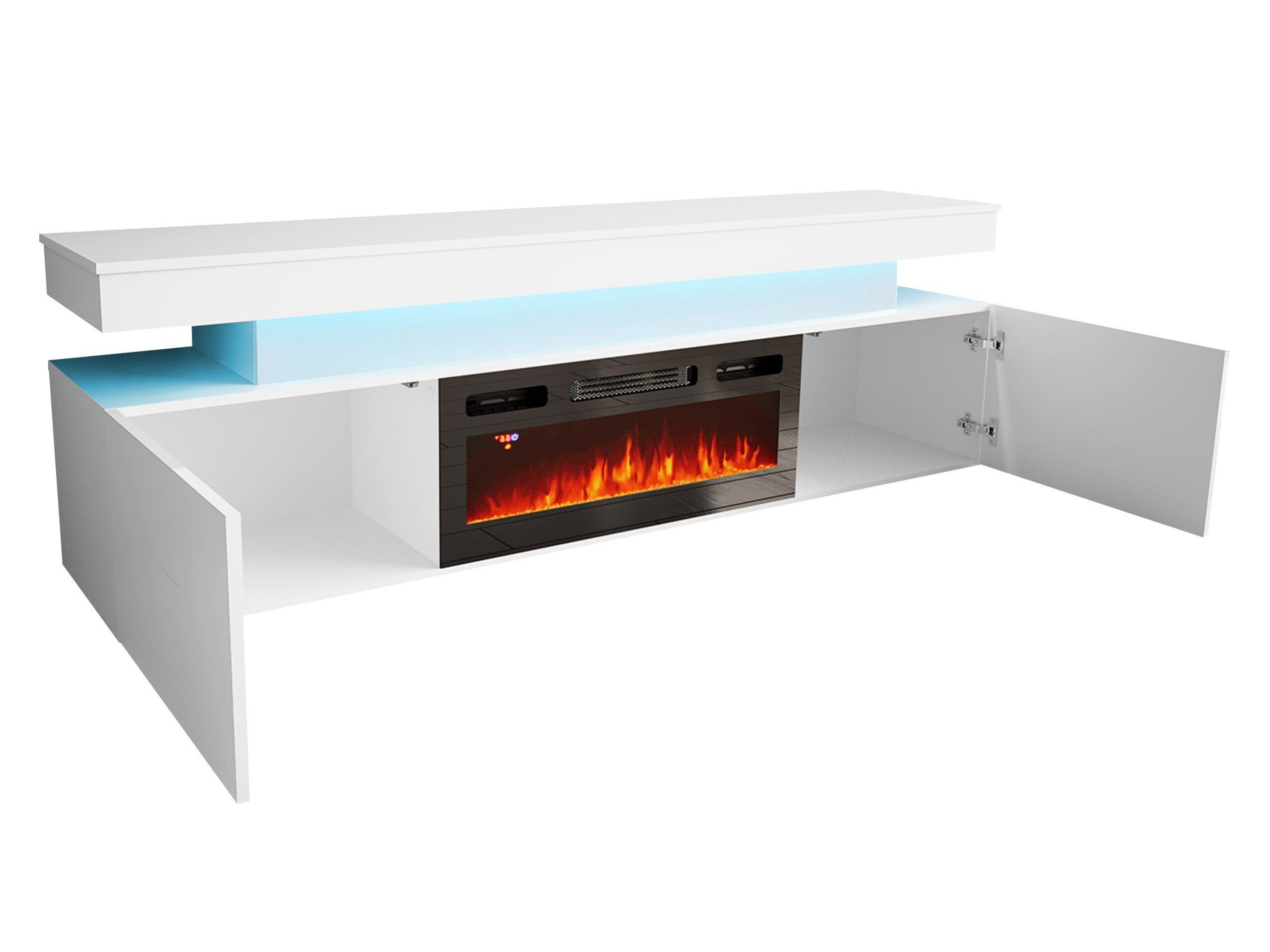 TV-meubel Monfero 104 (Zwart + Glanzend zwart)