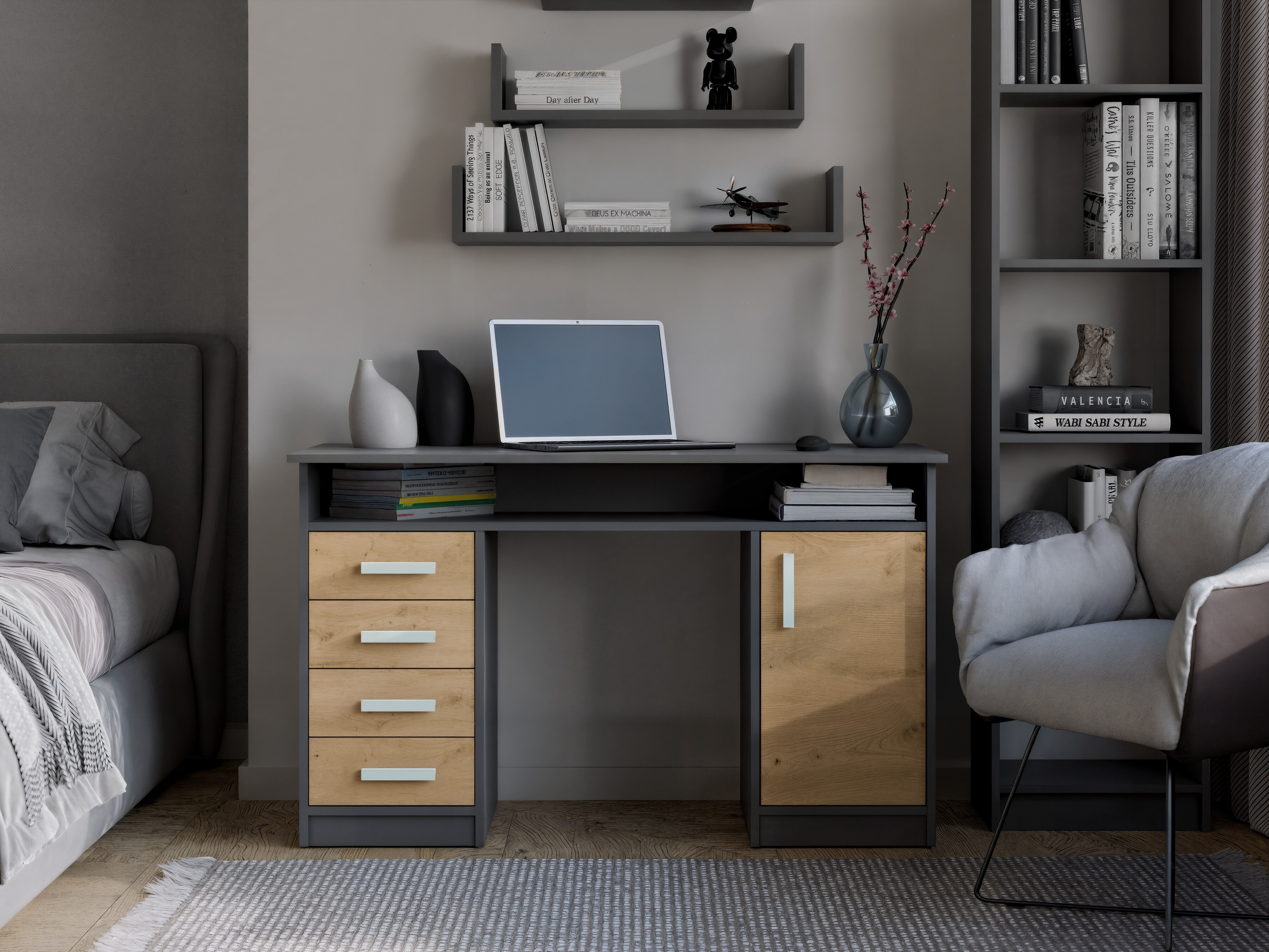 Bureau Mandeville 329 (Artisan eiken + Antraciet)