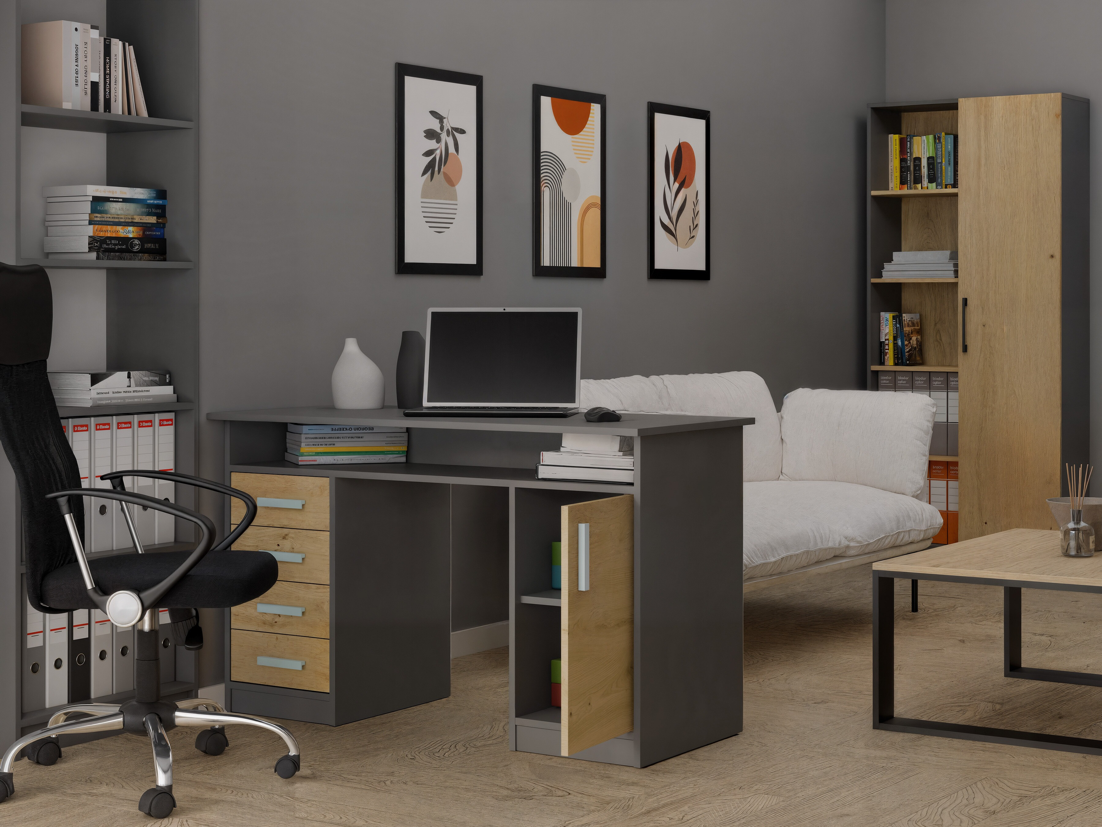Bureau Mandeville 329 (Artisan eiken + Antraciet)