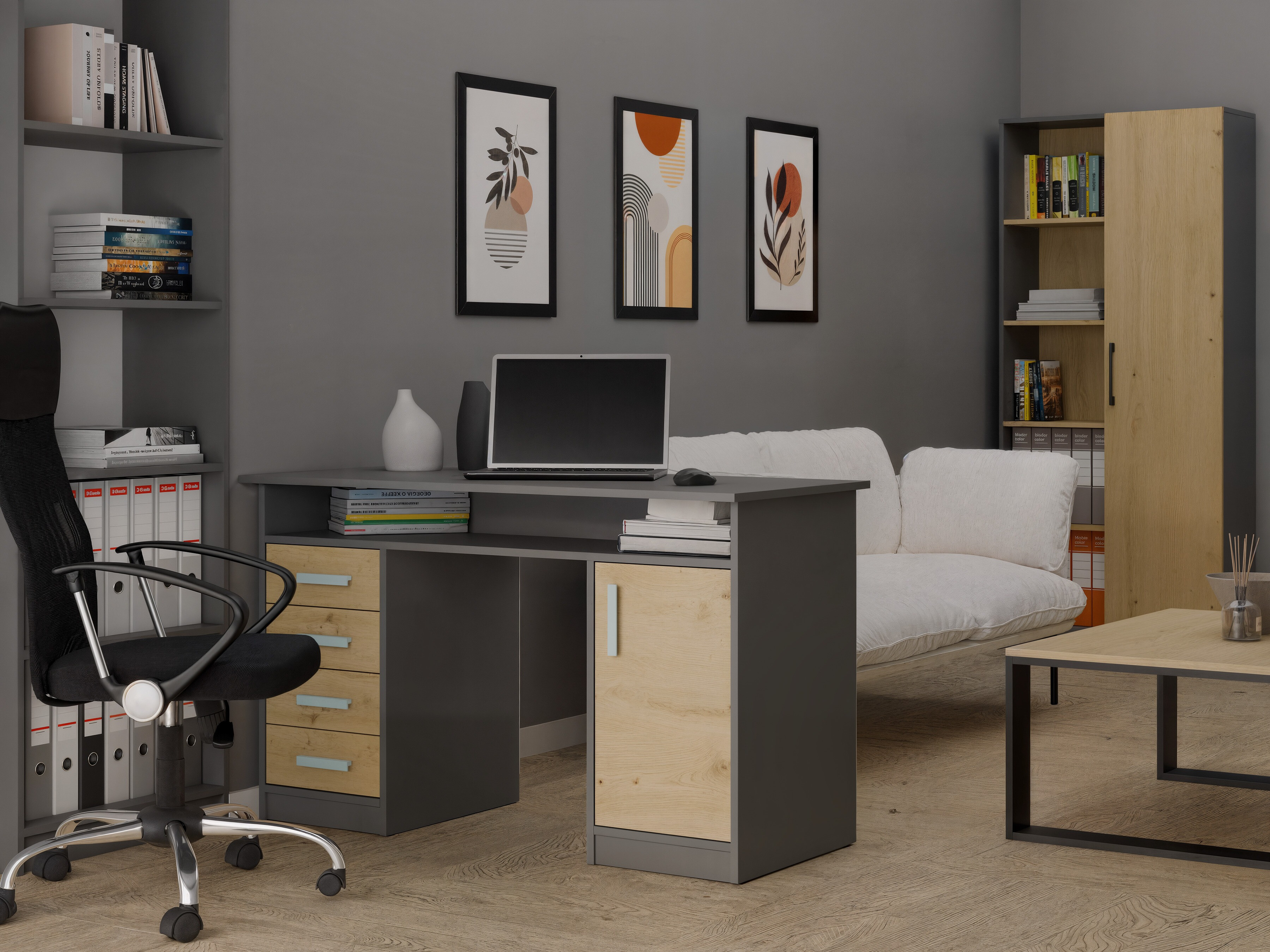 Bureau Mandeville 329 (Artisan eiken + Antraciet)