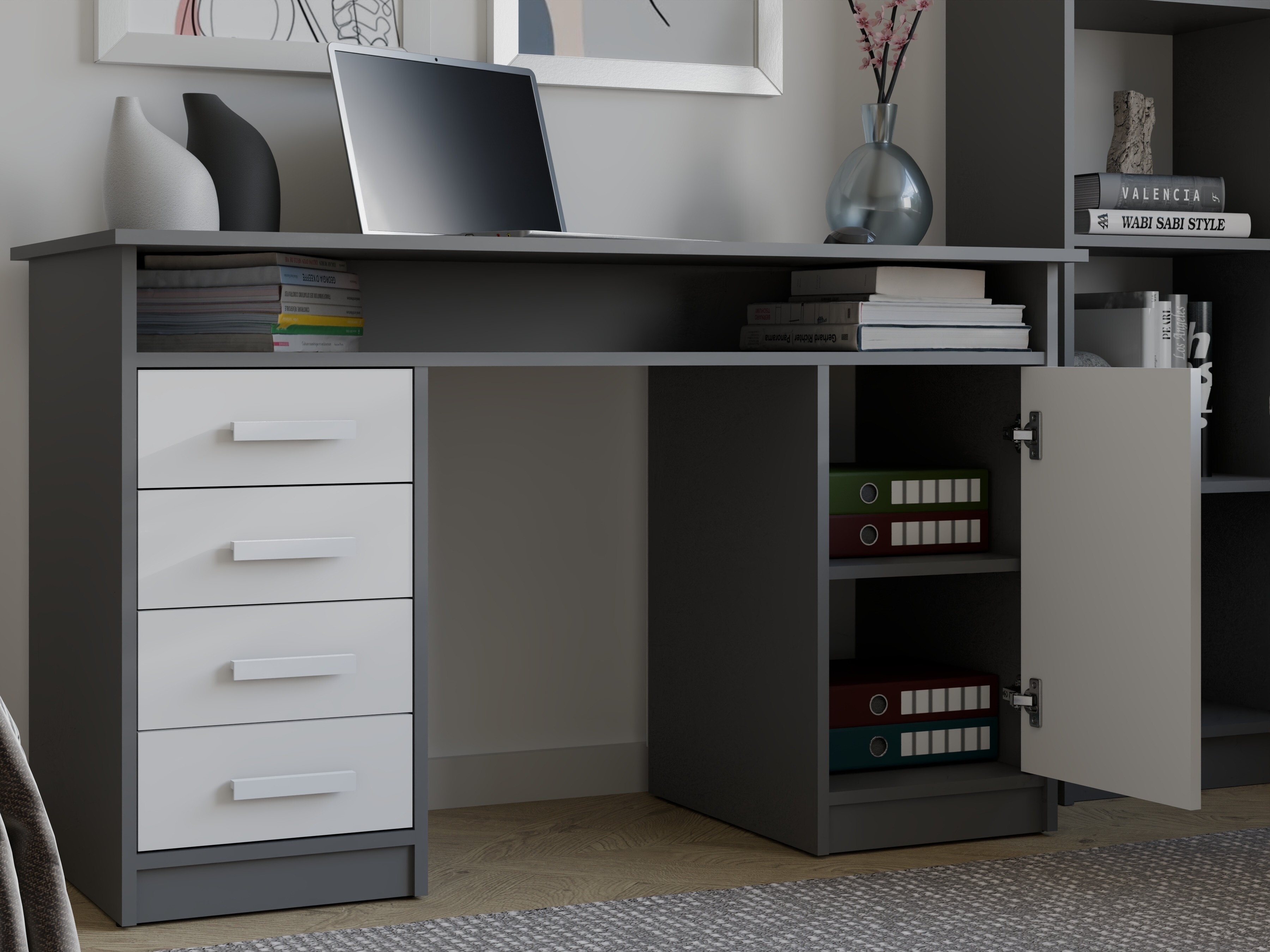 Bureau Mandeville 329 (Wit + Antraciet)
