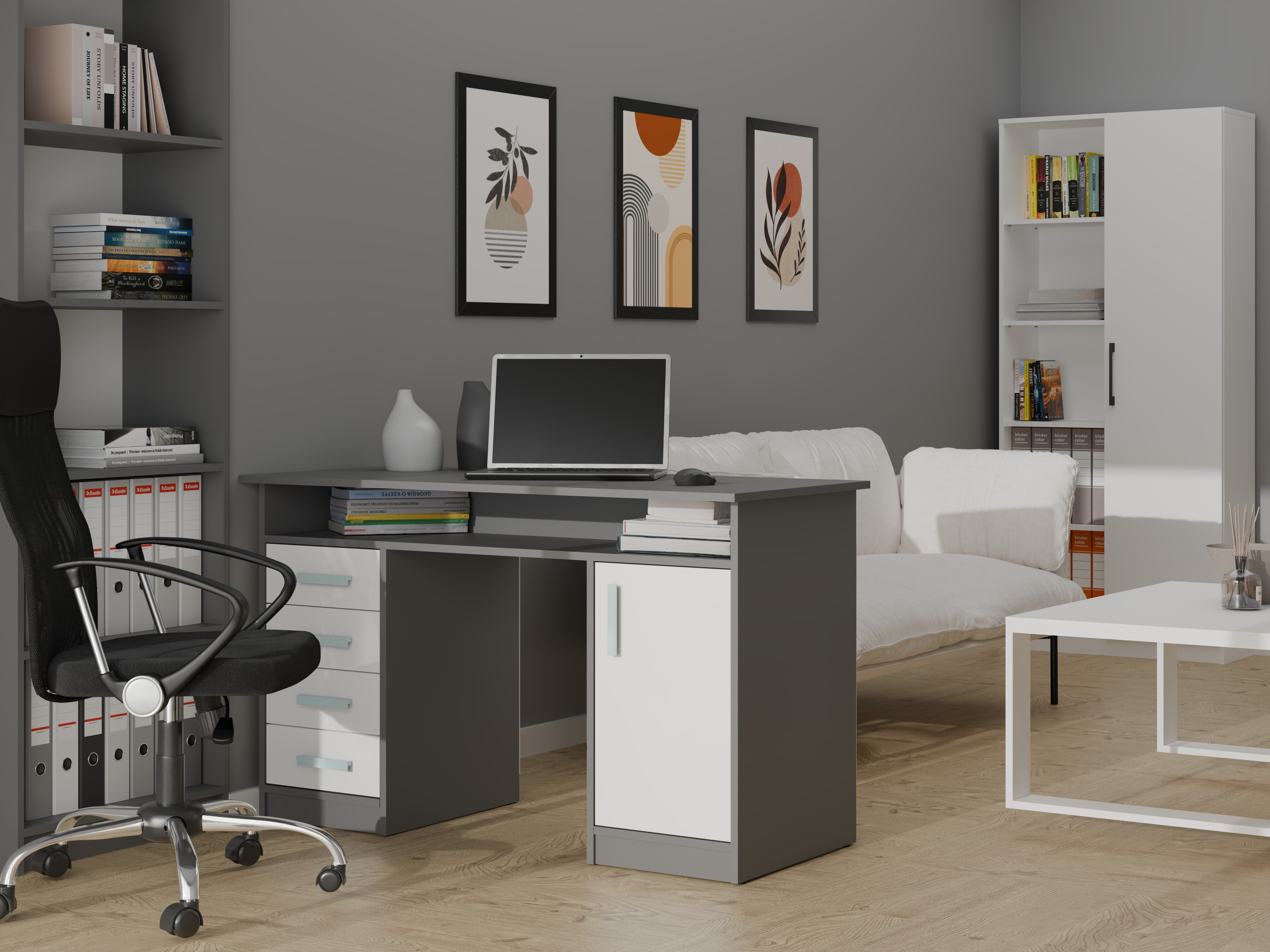 Bureau Mandeville 329 (Wit + Antraciet)