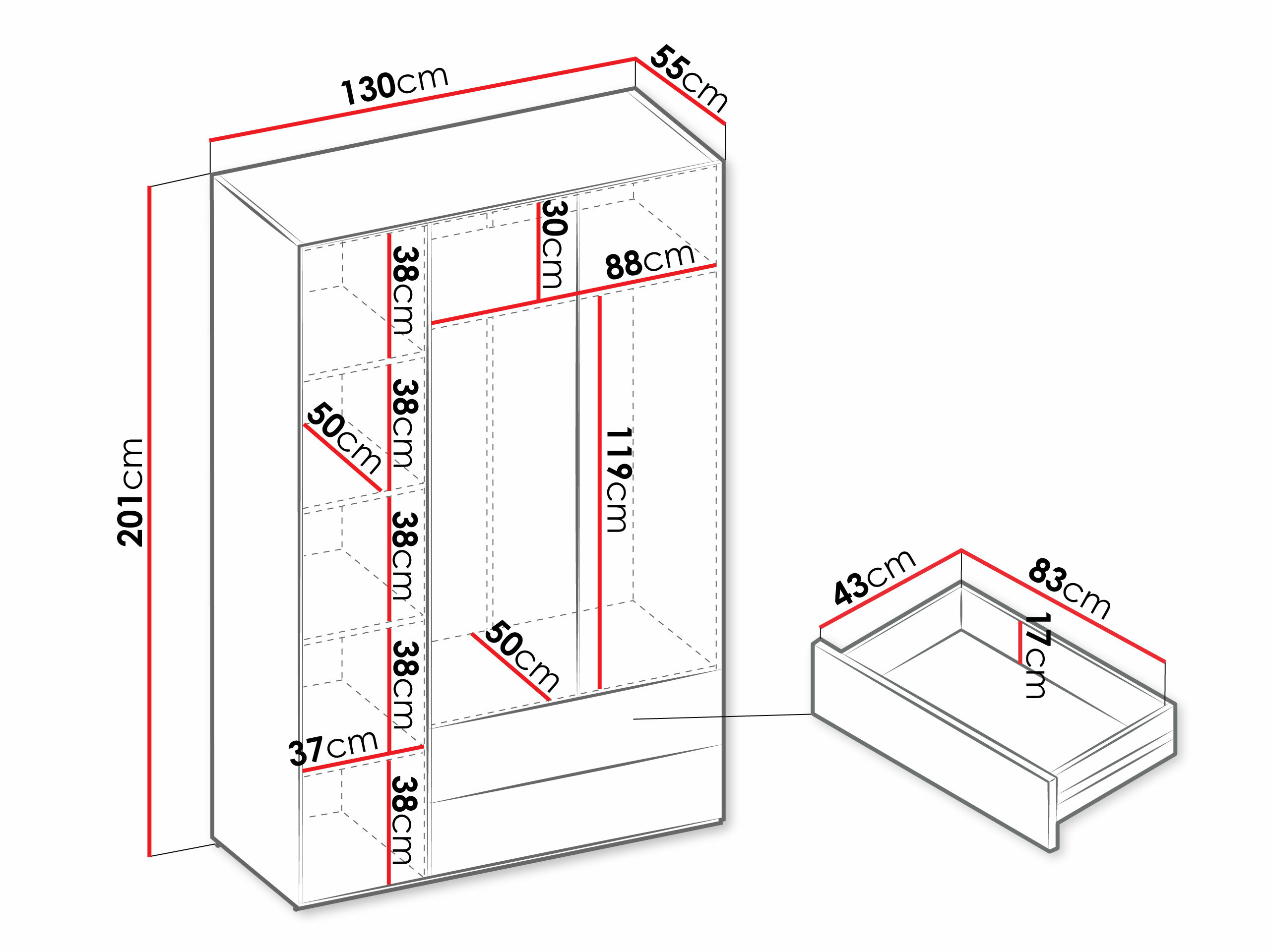Kledingkast Tivseva 100