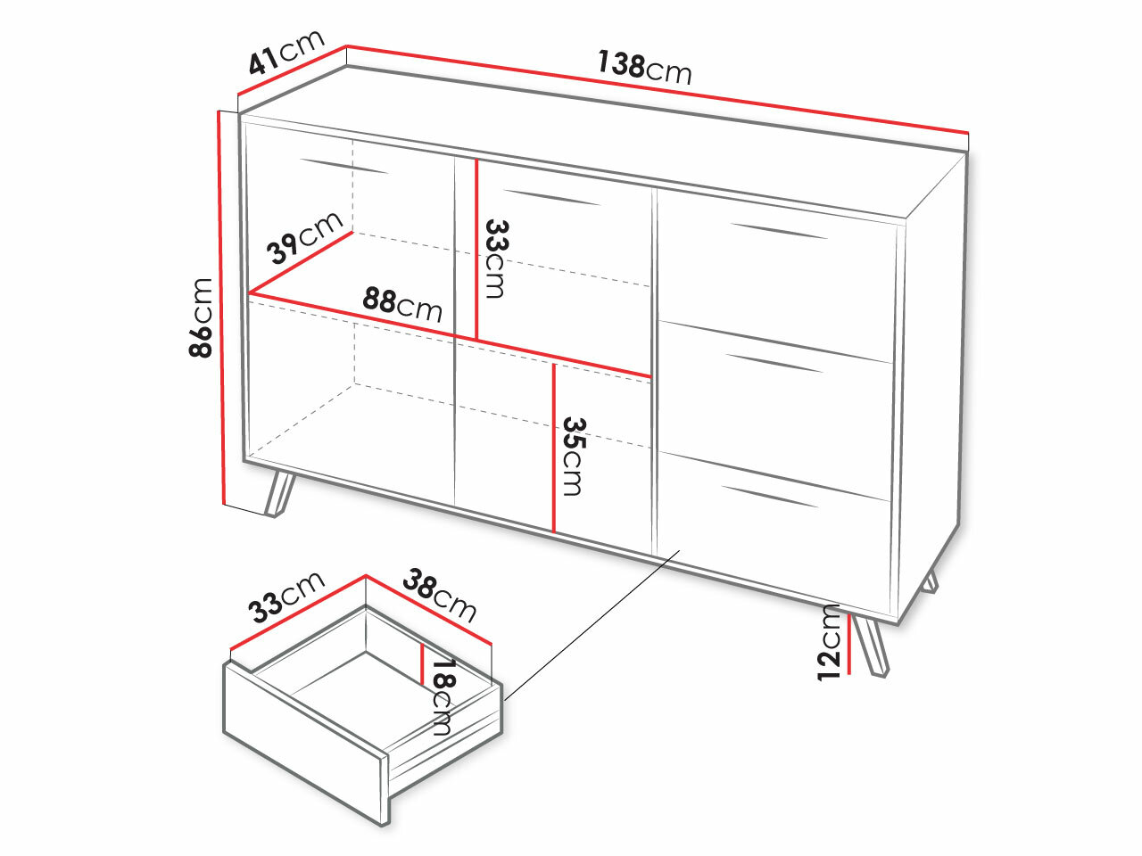 Ladekast Lombala 100