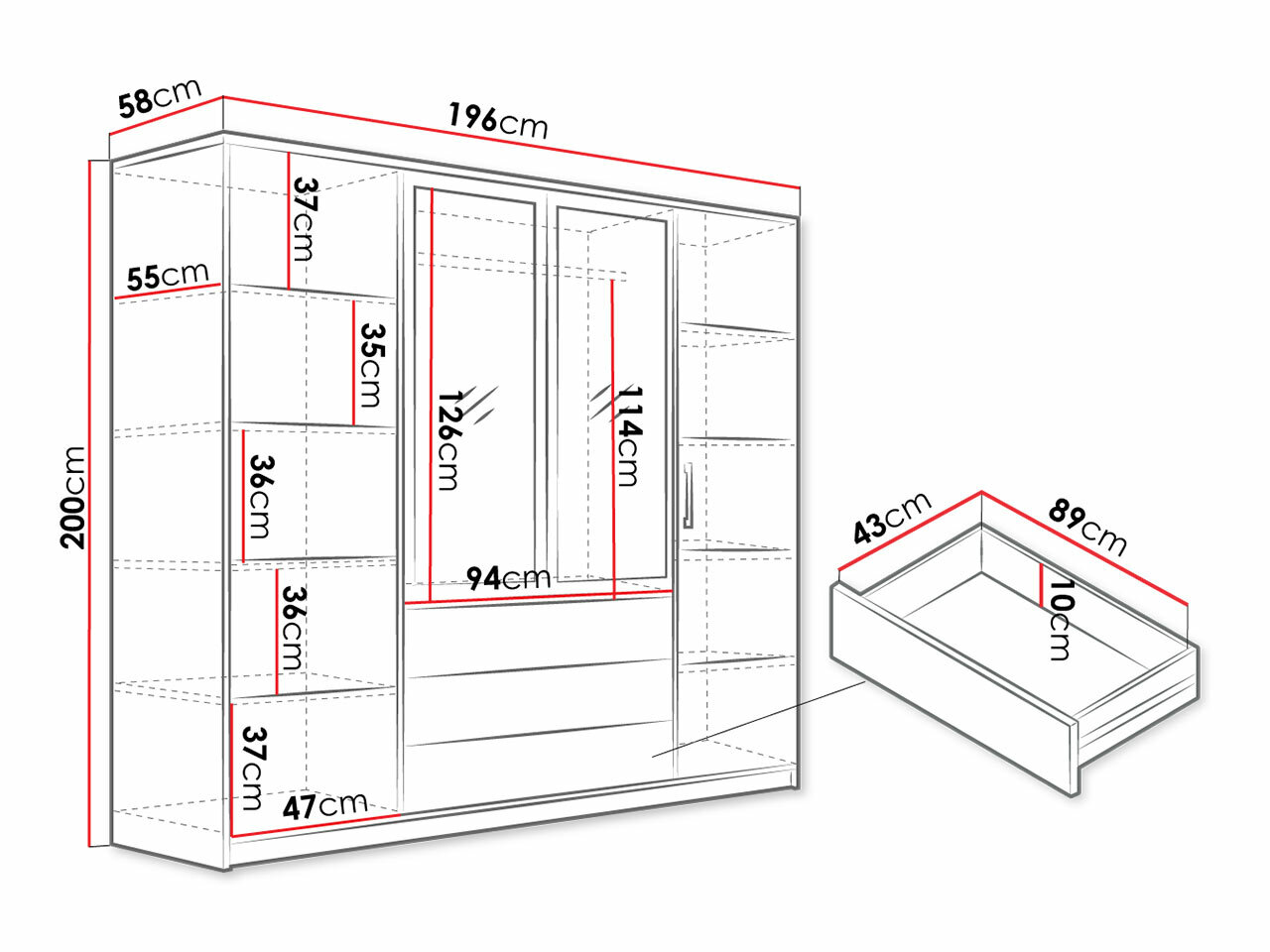 Kledingkast Lombala 104