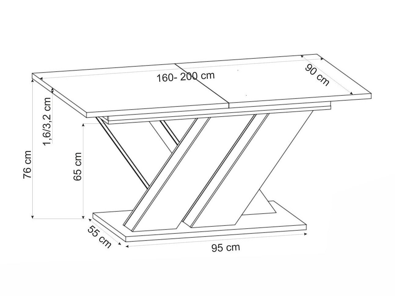 Tafel Houston 2091 (Eiken + Kasjmier)