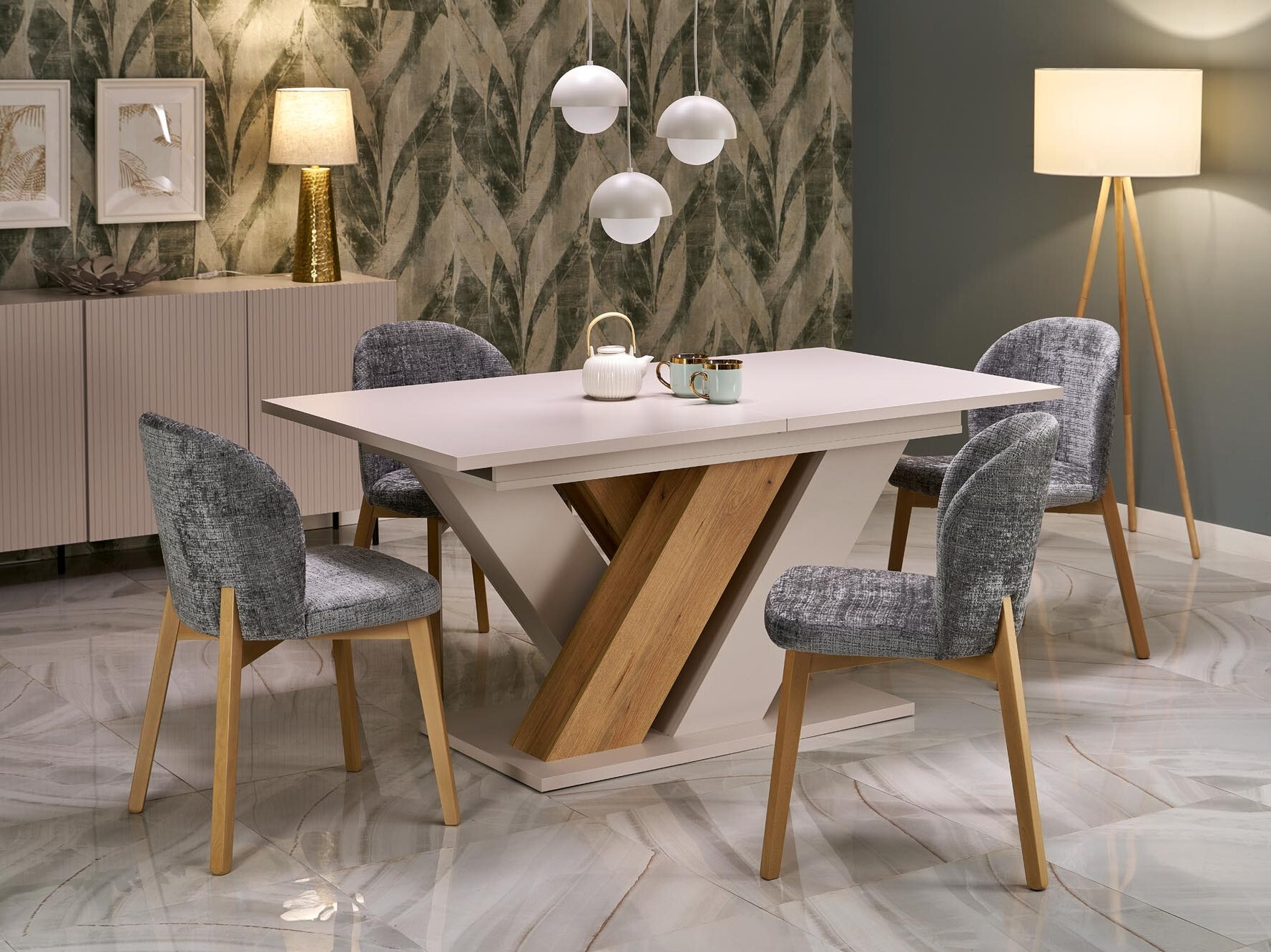 Tafel Houston 2091 (Kasjmier + Cremona eiken)