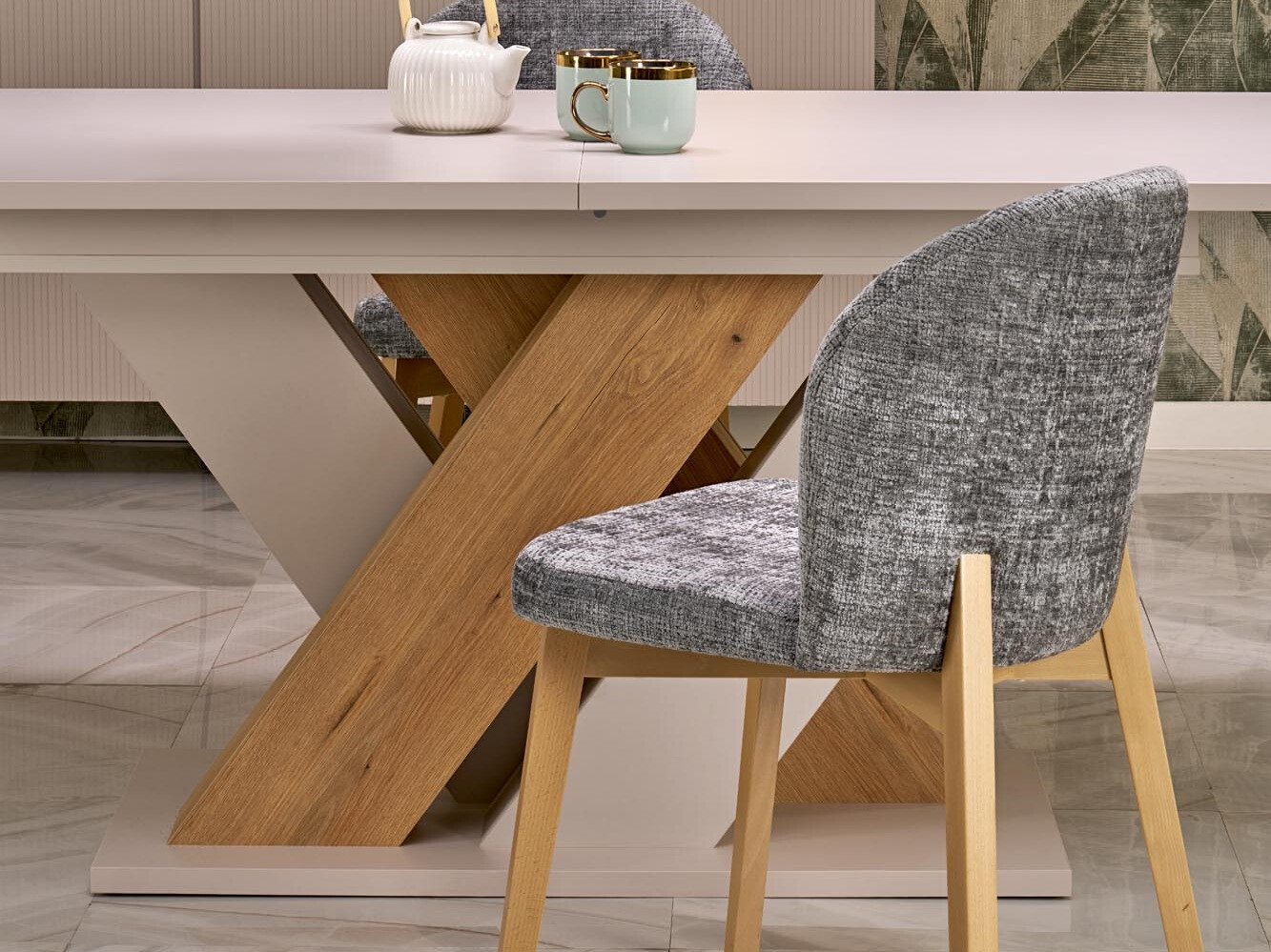 Tafel Houston 2091 (Kasjmier + Cremona eiken)