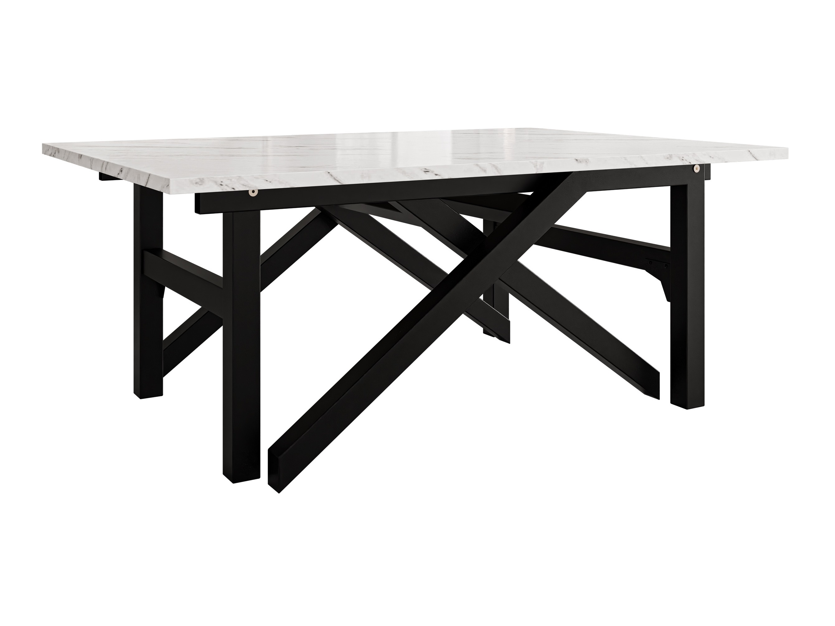 Transformeerbare salontafel Oswego 151 (Wit marmer + Zwart)