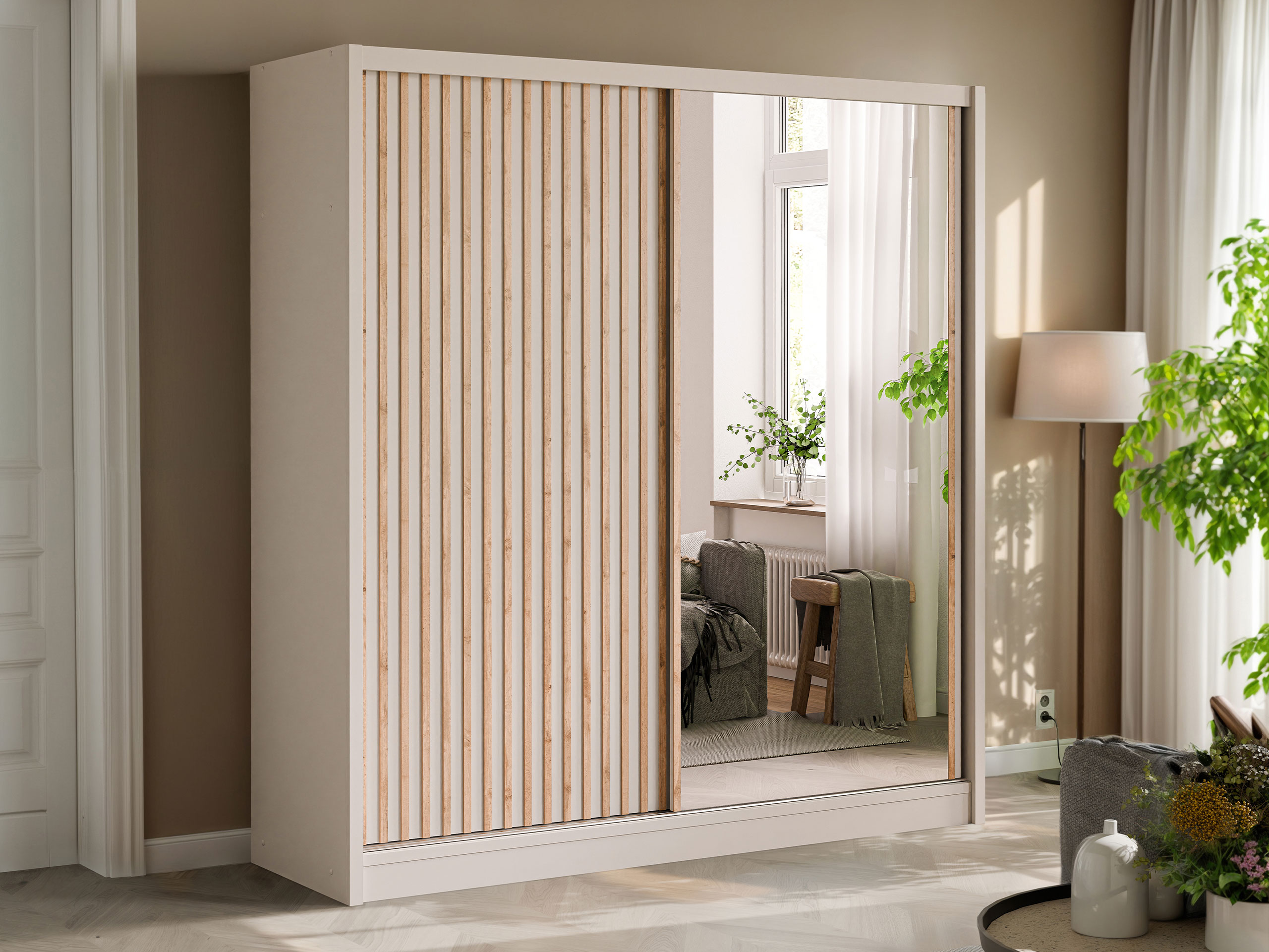 Kledingkast Honolulu 274 (Kasjmier + Wotan eik)