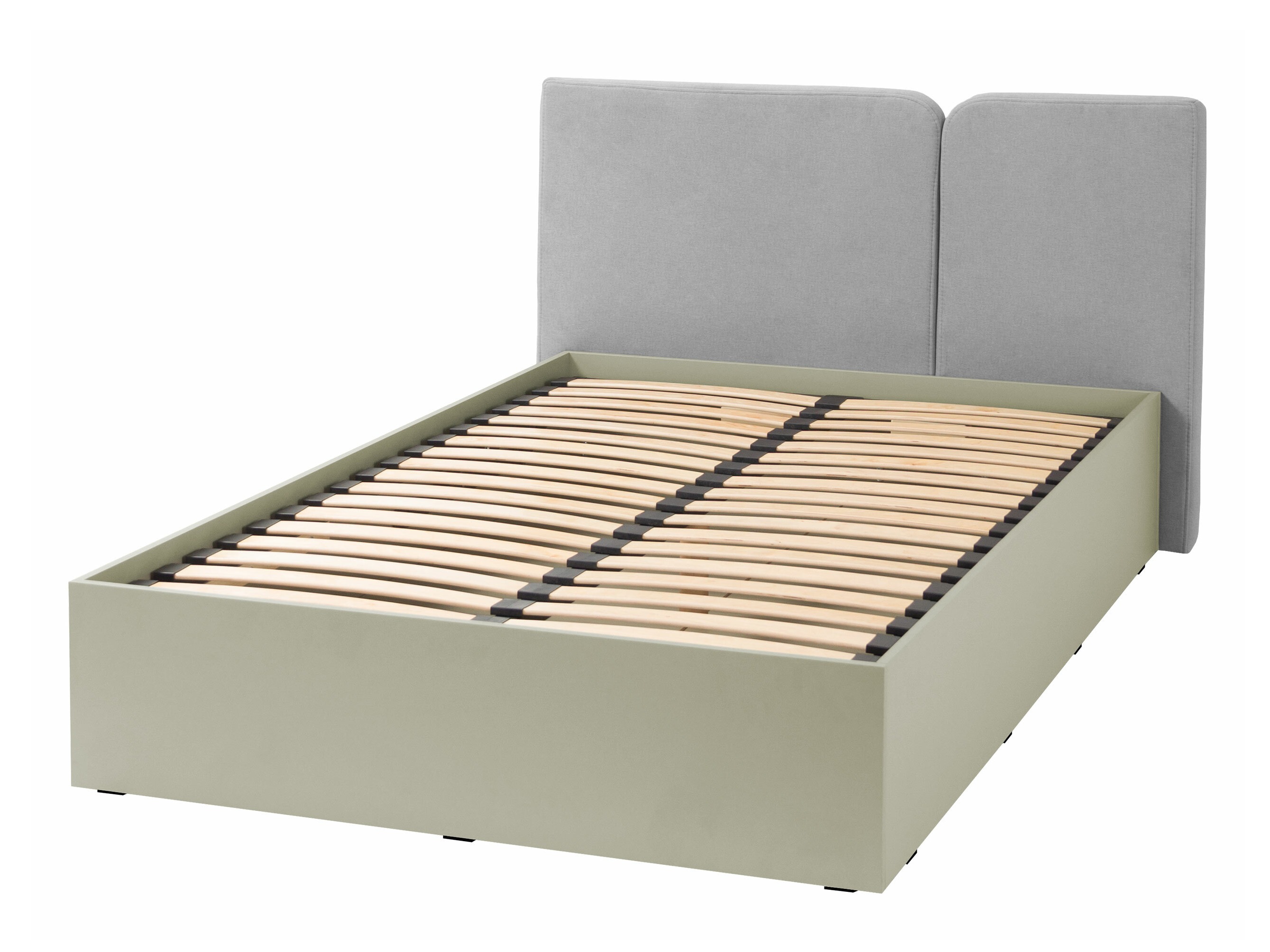 Bed Fiosono 112 (Stoffig groen + Eiken)