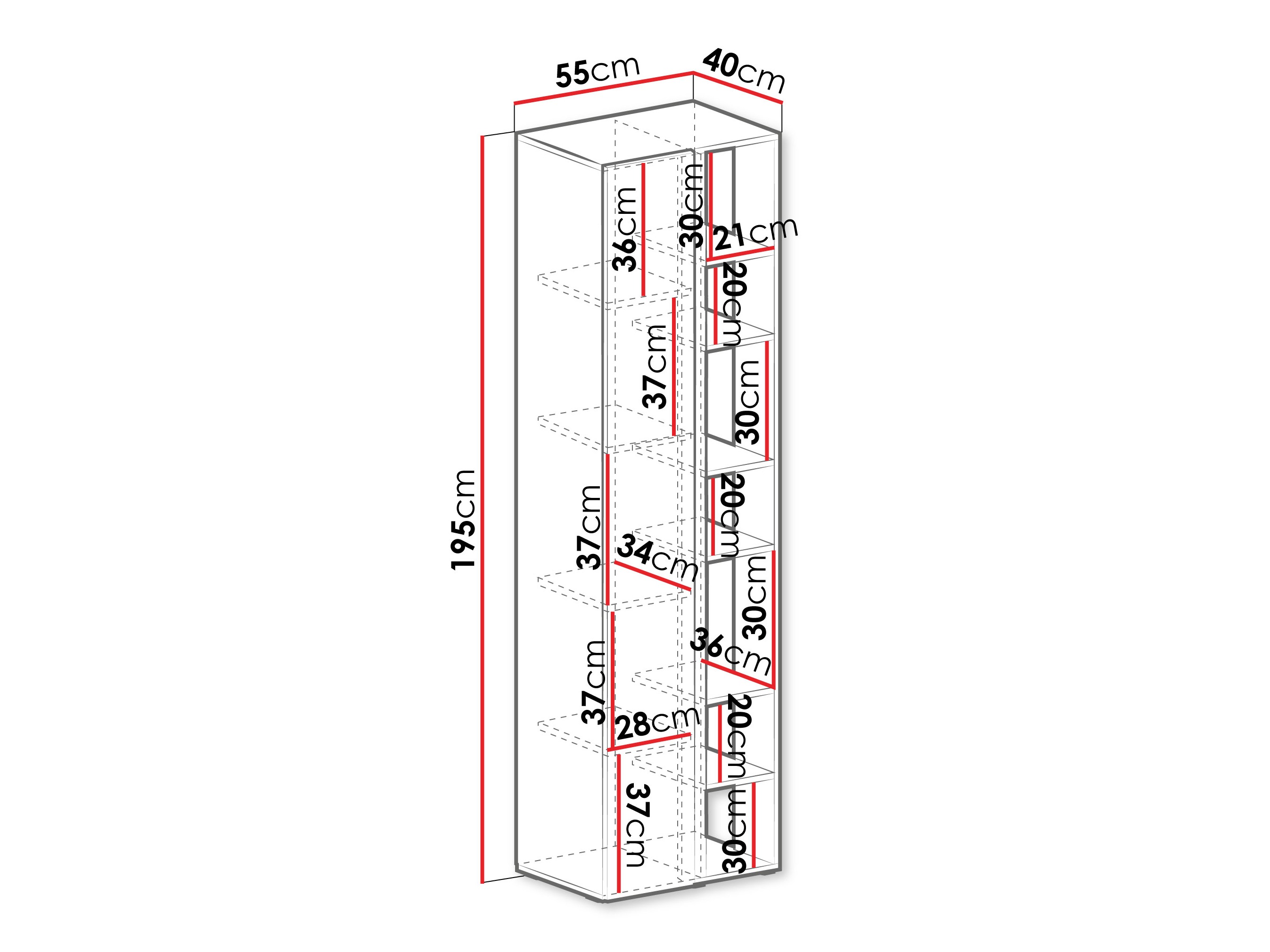 Boekenkast Fiosono 103 (Stoffig groen + Eiken)