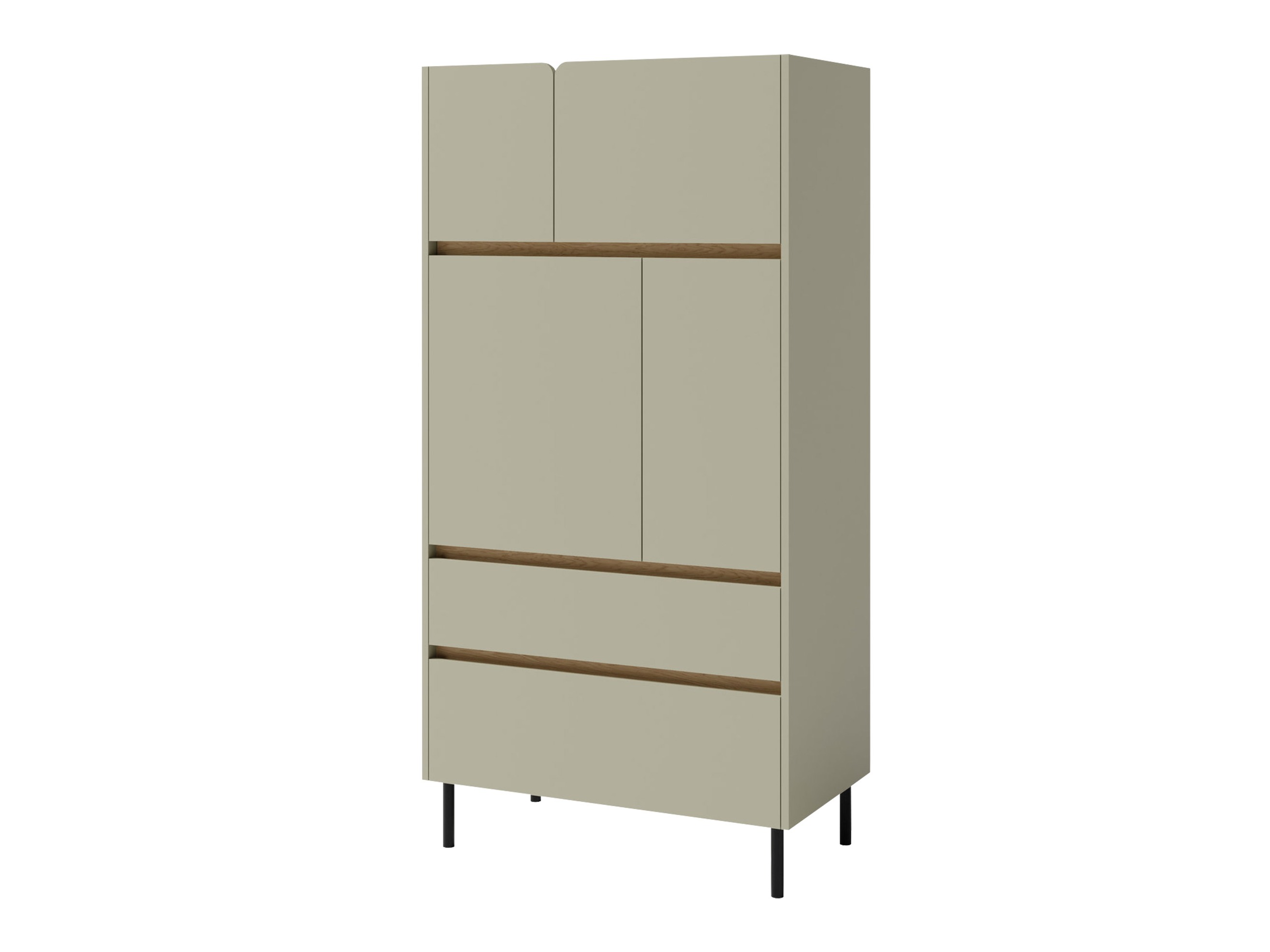 Boekenkast Fiosono 104 (Stoffig groen + Eiken)