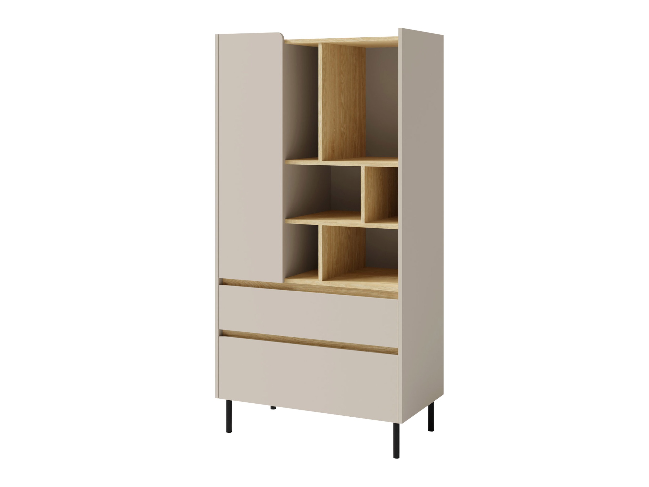 Boekenkast Fiosono 105 (Beige + Licht eiken)