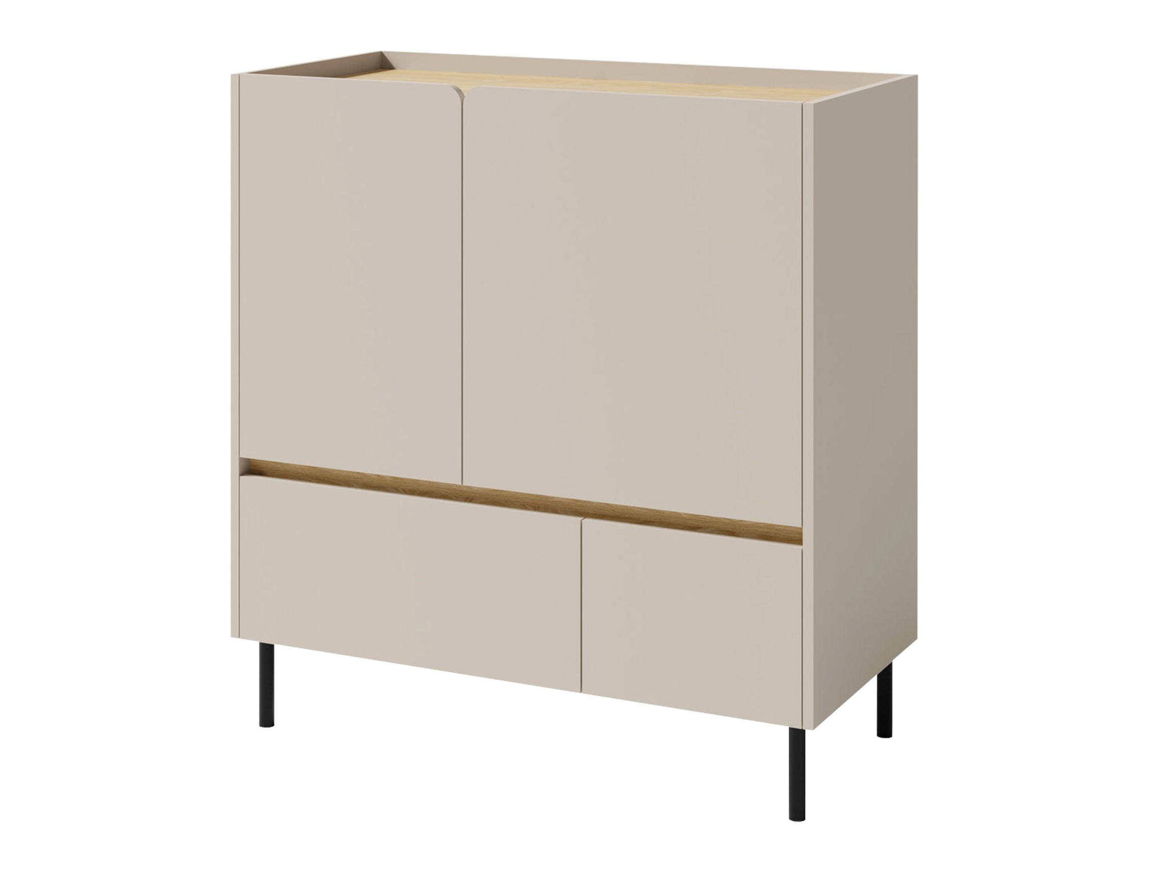 Ladekast Fiosono 108 (Beige + Licht eiken)