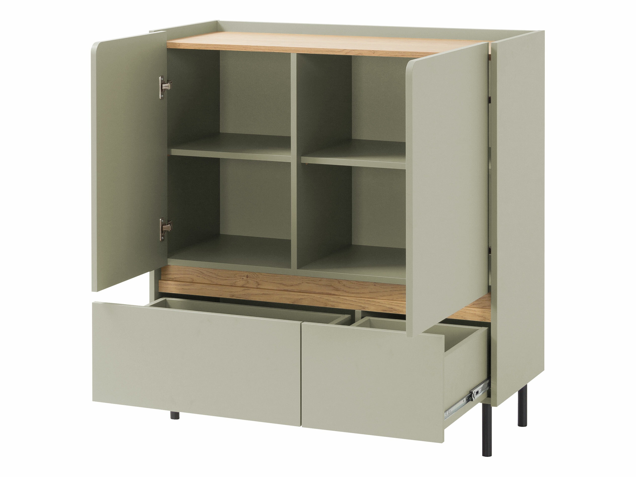 Ladekast Fiosono 108 (Beige + Licht eiken)