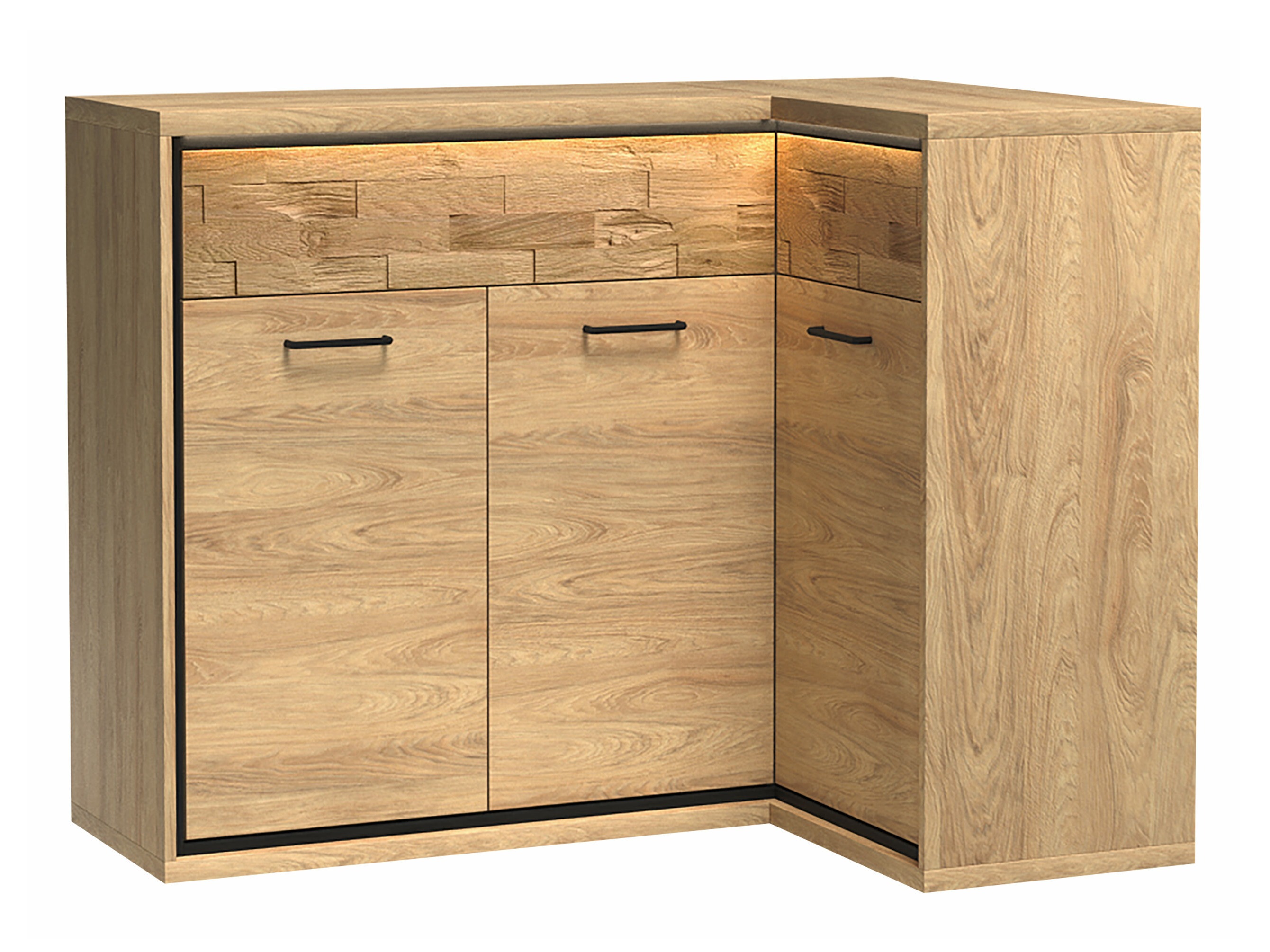 Hoekladekast Etrmoni 106 (Licht hout + Eiken)