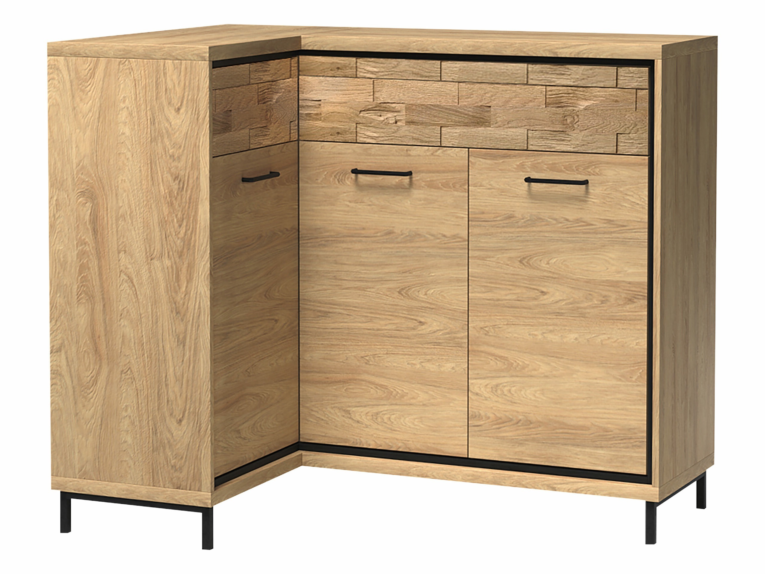 Hoekladekast Etrmoni 121 (Licht hout + Eiken)