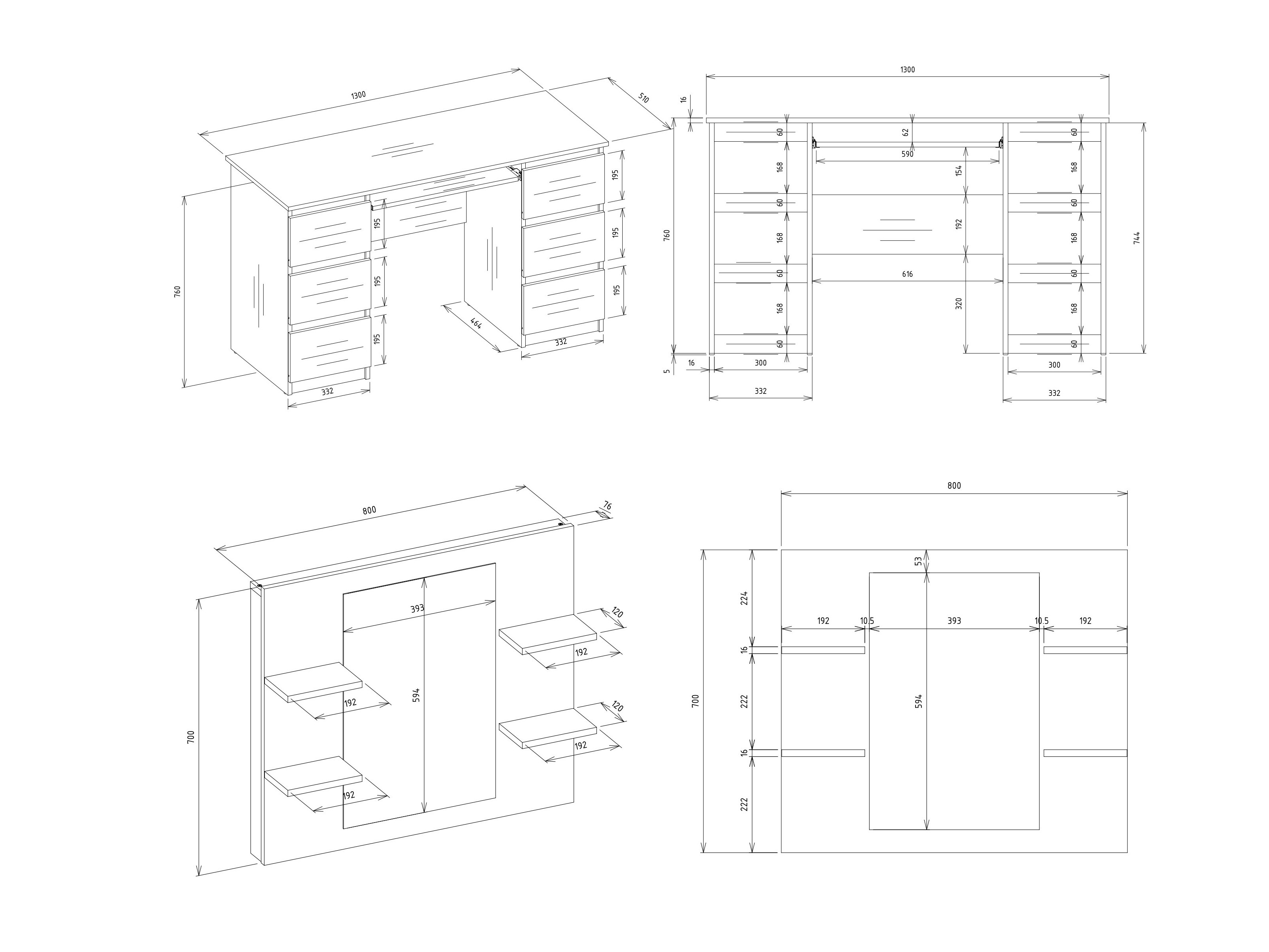 Kaptafel Mandeville 359 (Wit)
