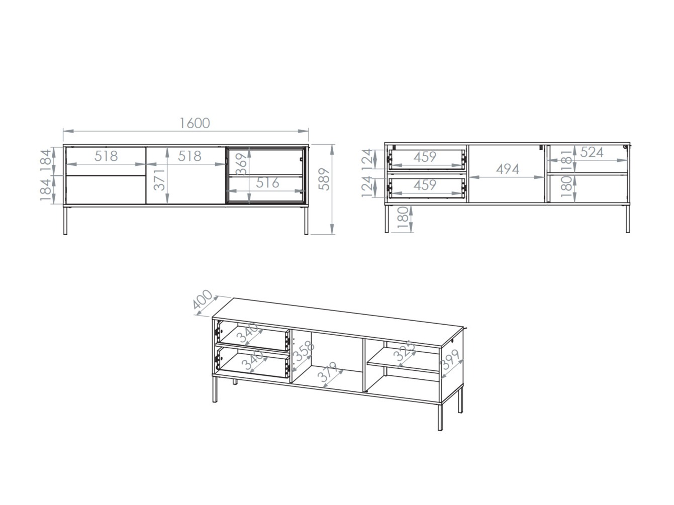 TV-meubel Virsalo 103 (Eiken)