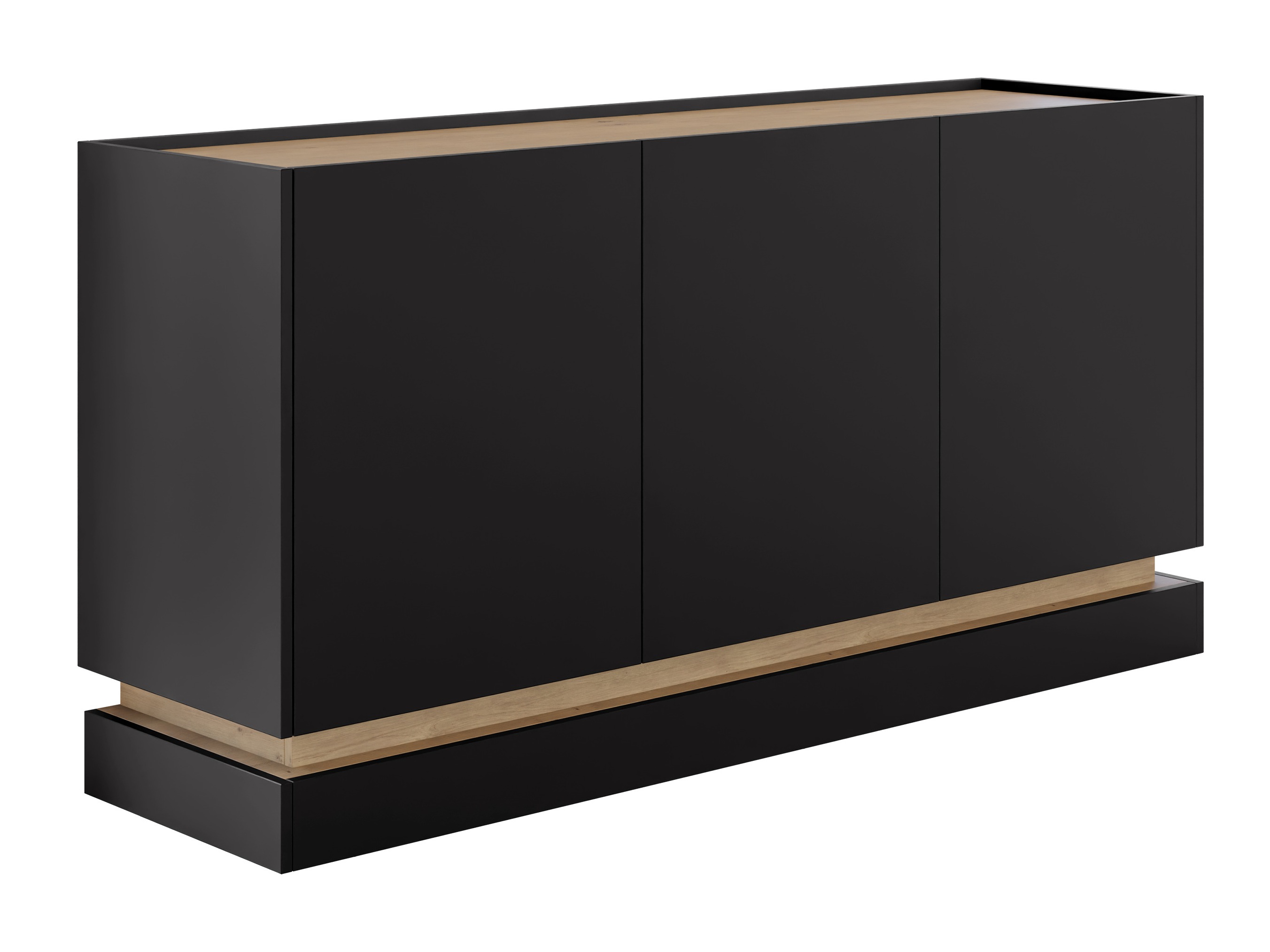 Dressoir Comfivo Tilia I (Zwart + Eiken)