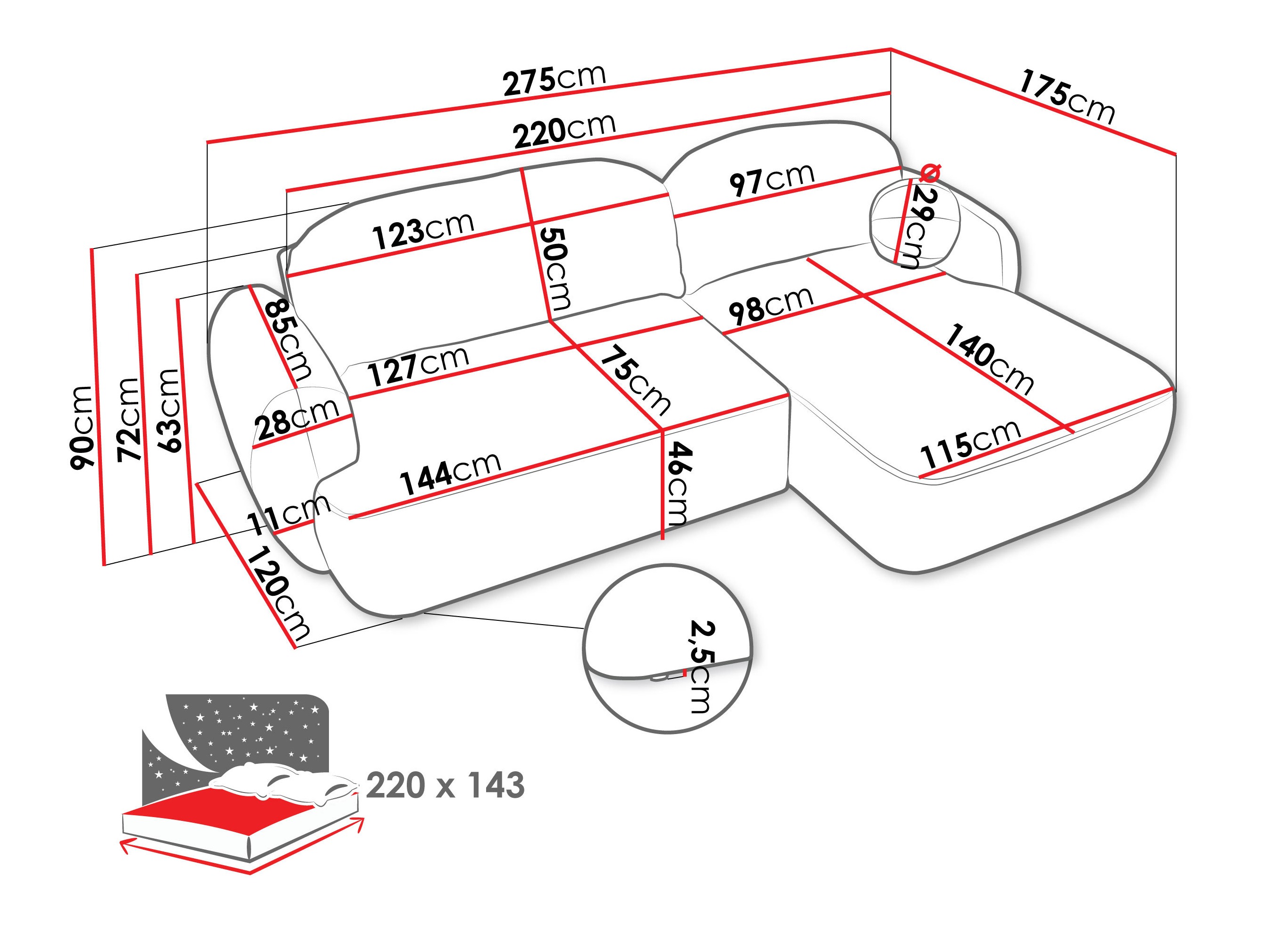 Hoekbank TrendyNest 110 (Now Or Never 03)