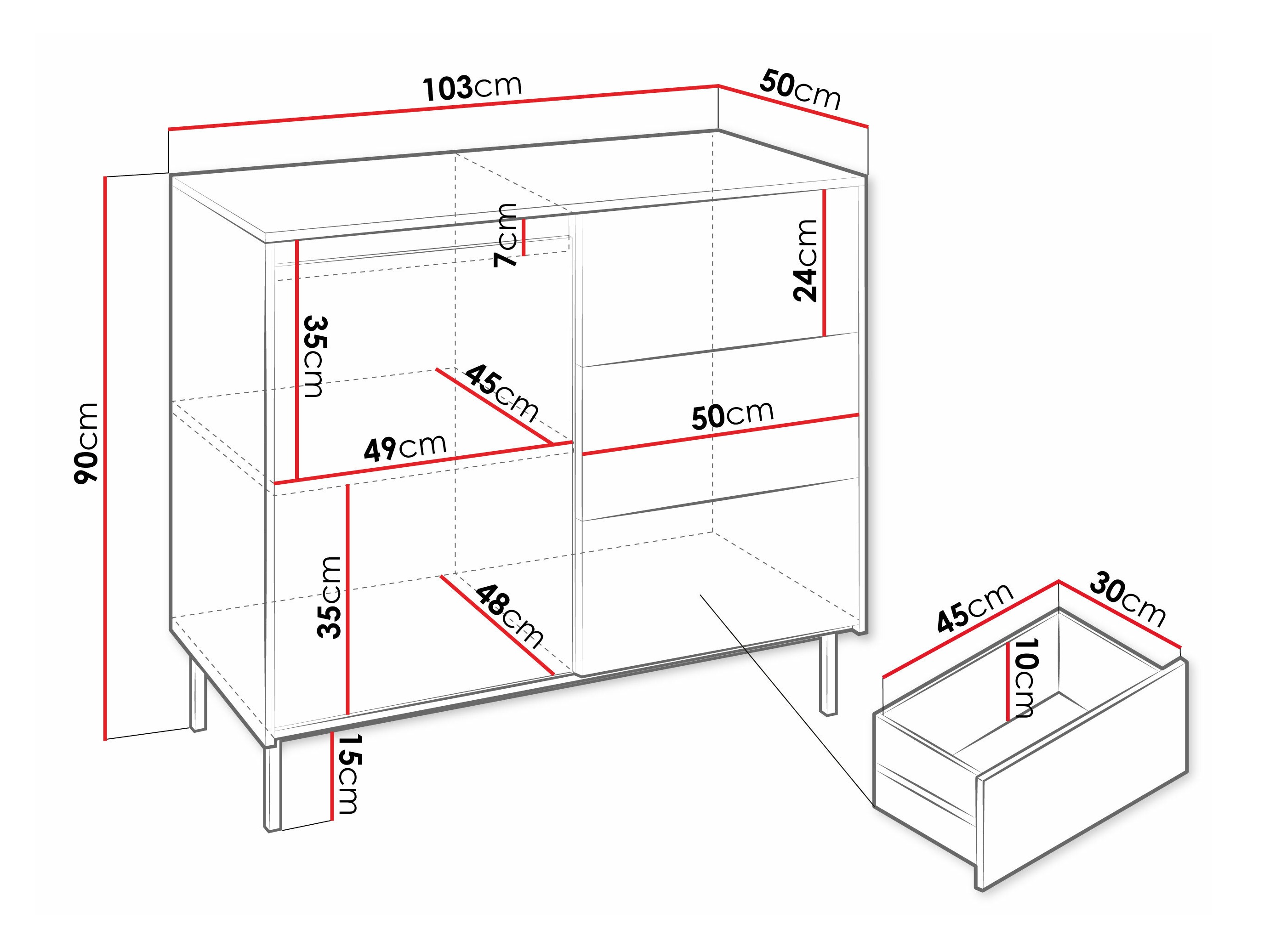 Ladekast Comfivo Delruva 100 (Zwart)