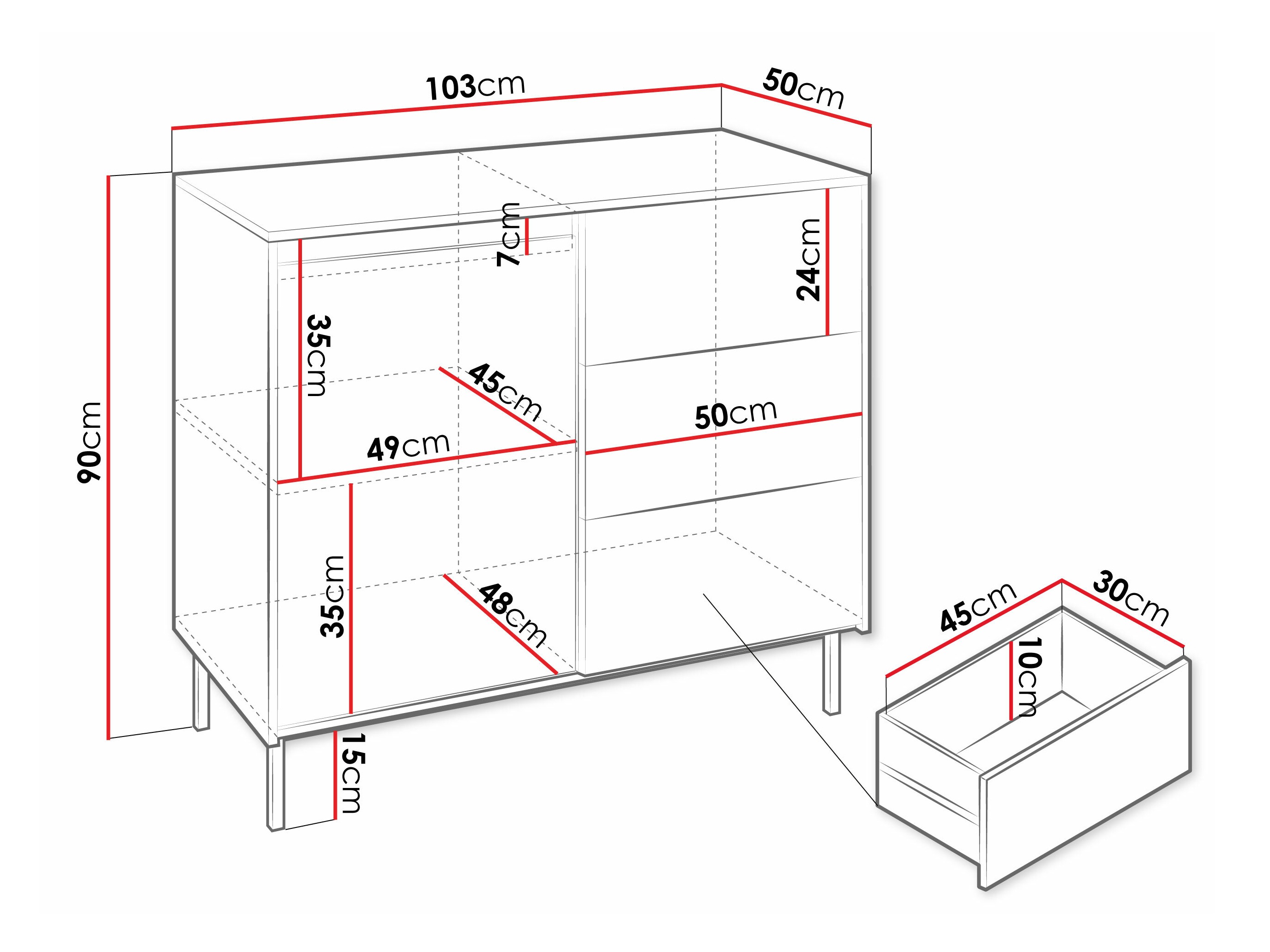 Ladekast Comfivo Delruva (Wit)
