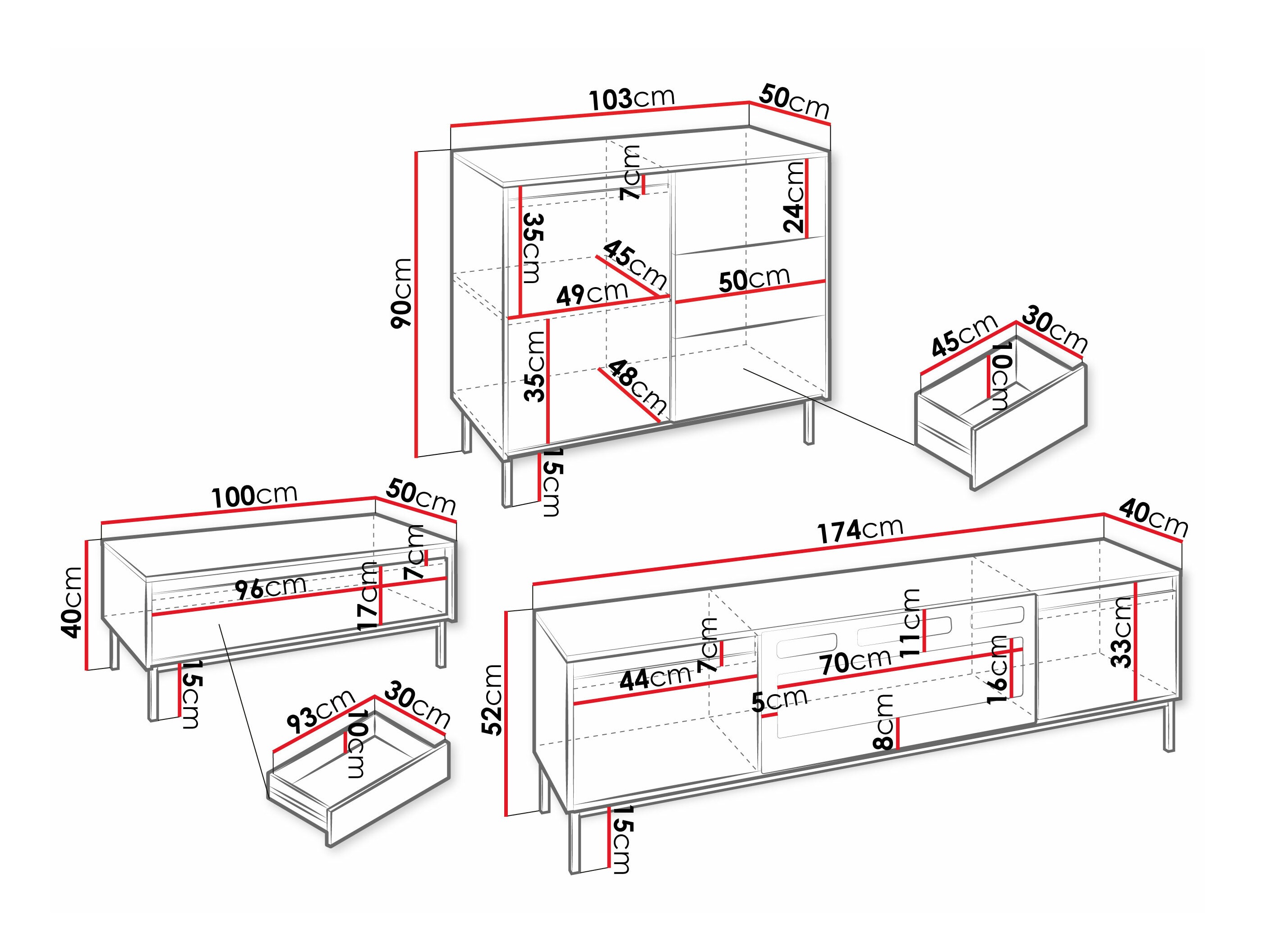 Woonkamerset Comfivo Delruva IV (Wit)