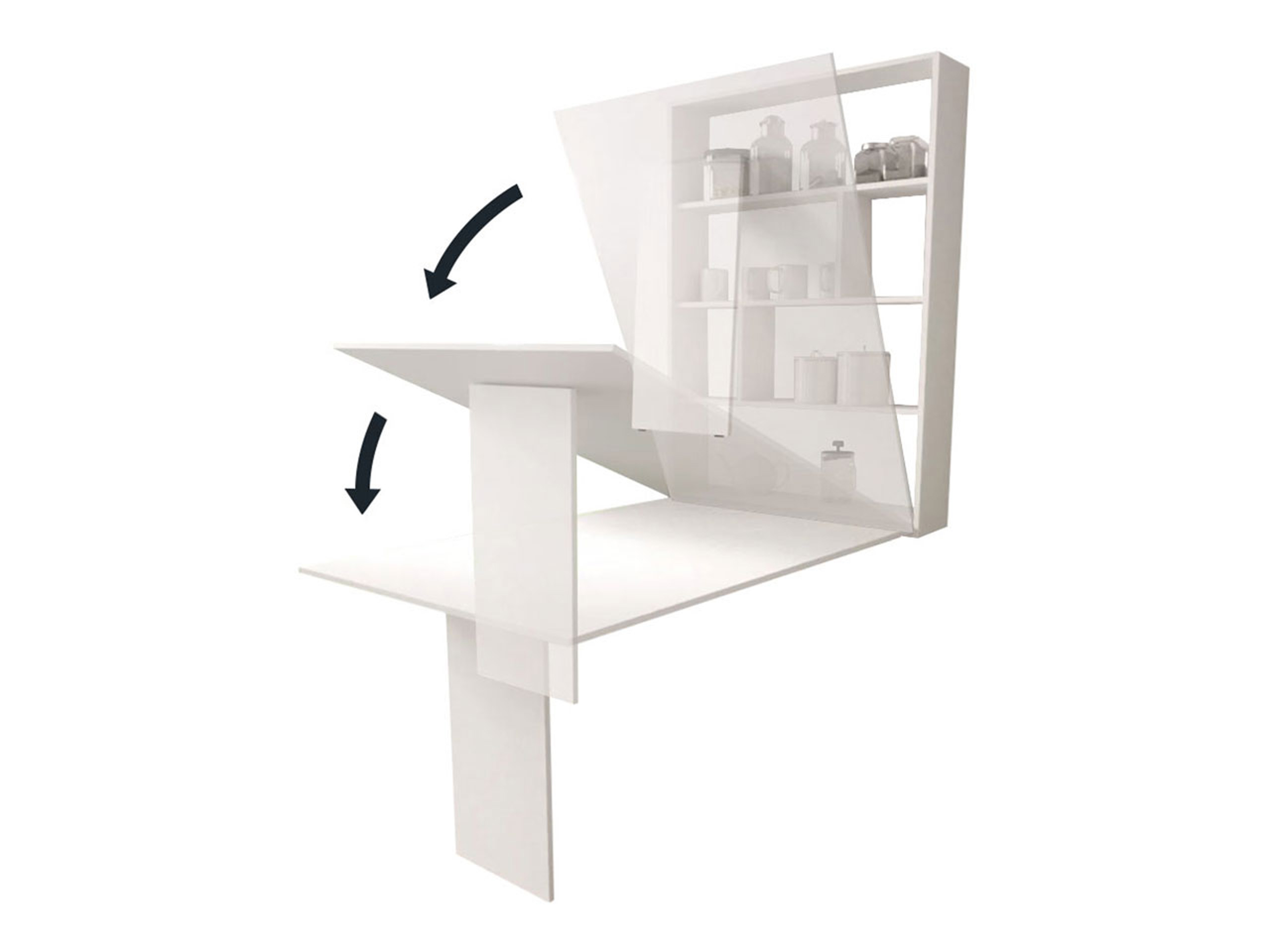 Inklapbare tafel Pinis III (Zwart + Beton)