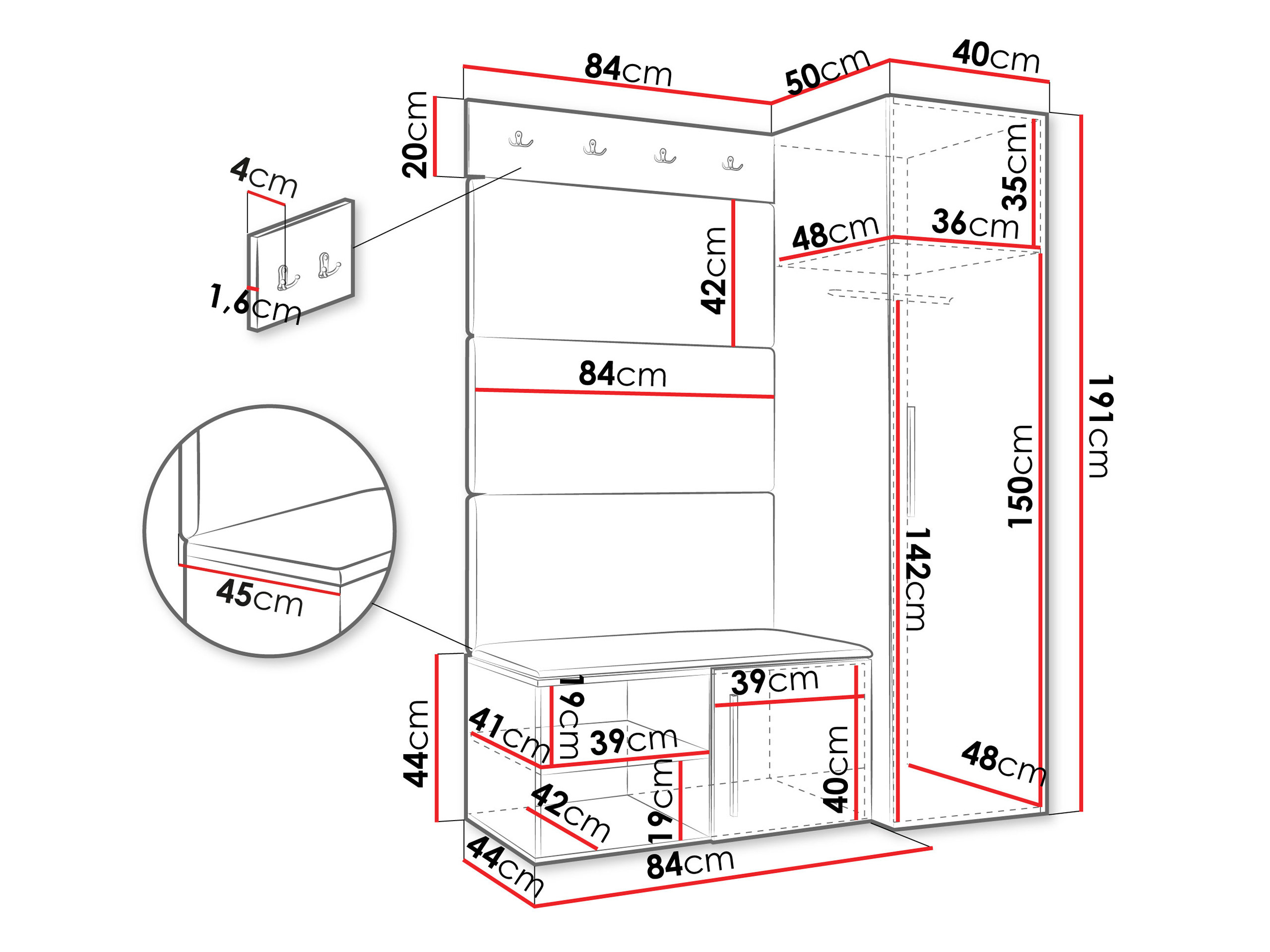 Gangmeubelset Hartford 525 (Wit)