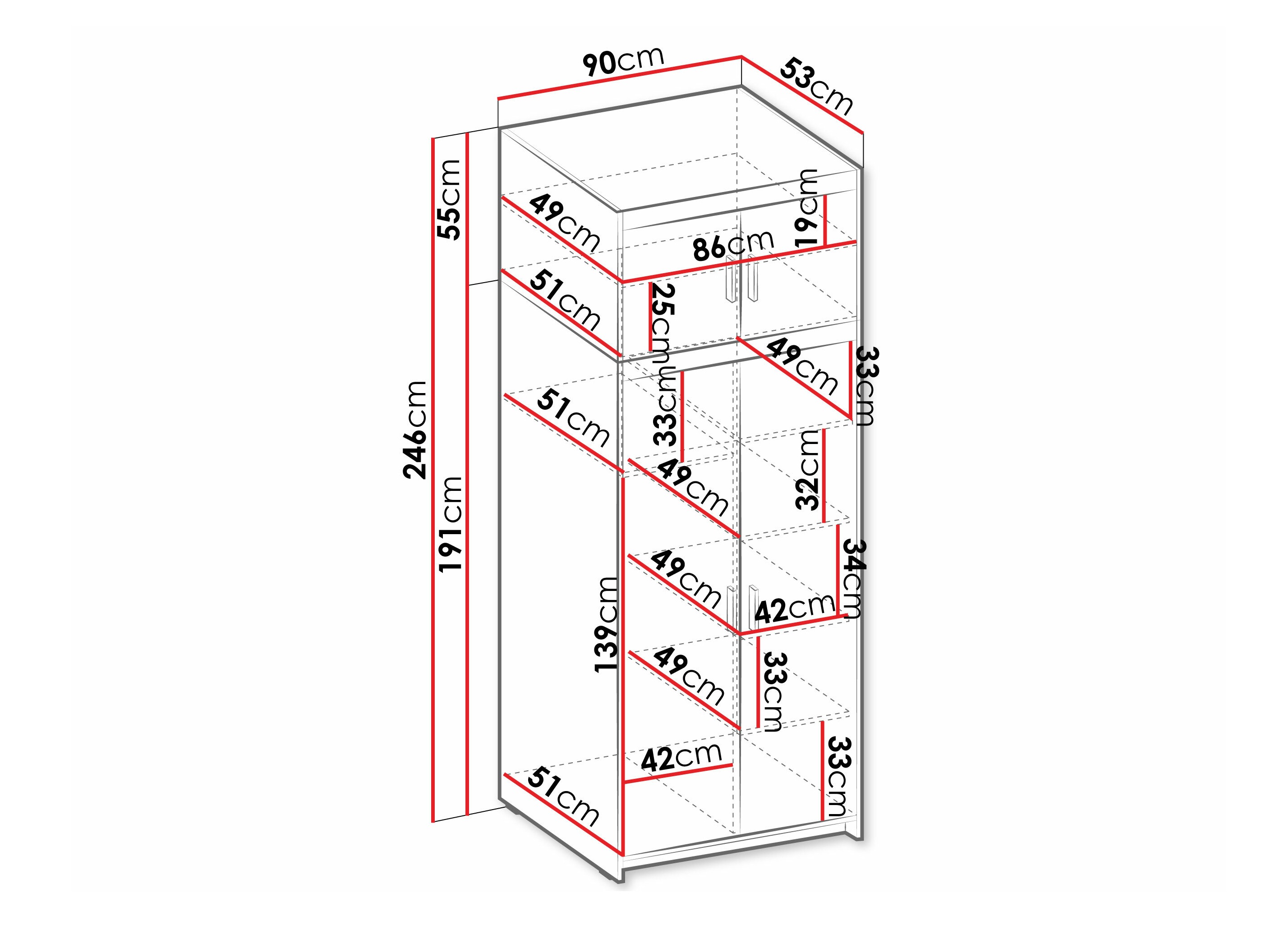 Kledingkast Novduni 103 (Wit)
