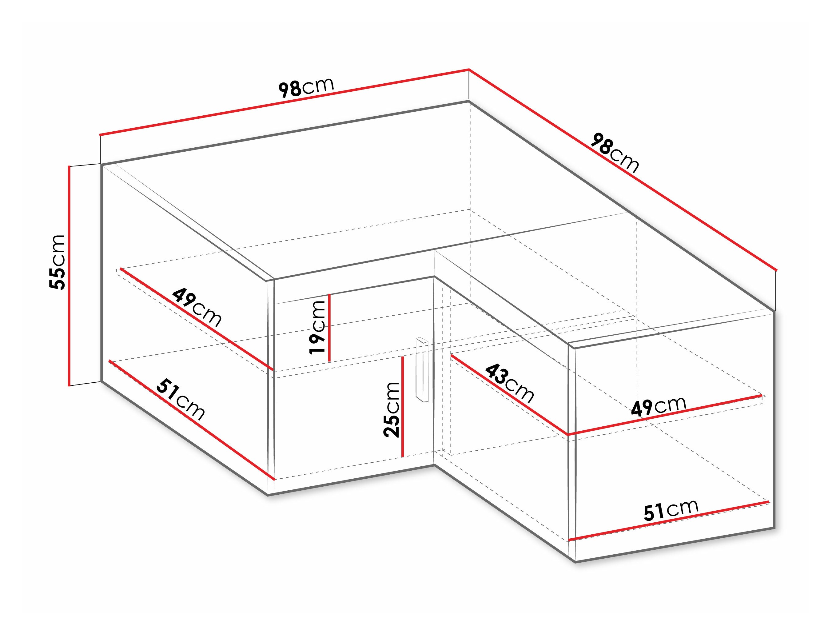 Hoekkastje Novduni 118 (Sonoma eik)
