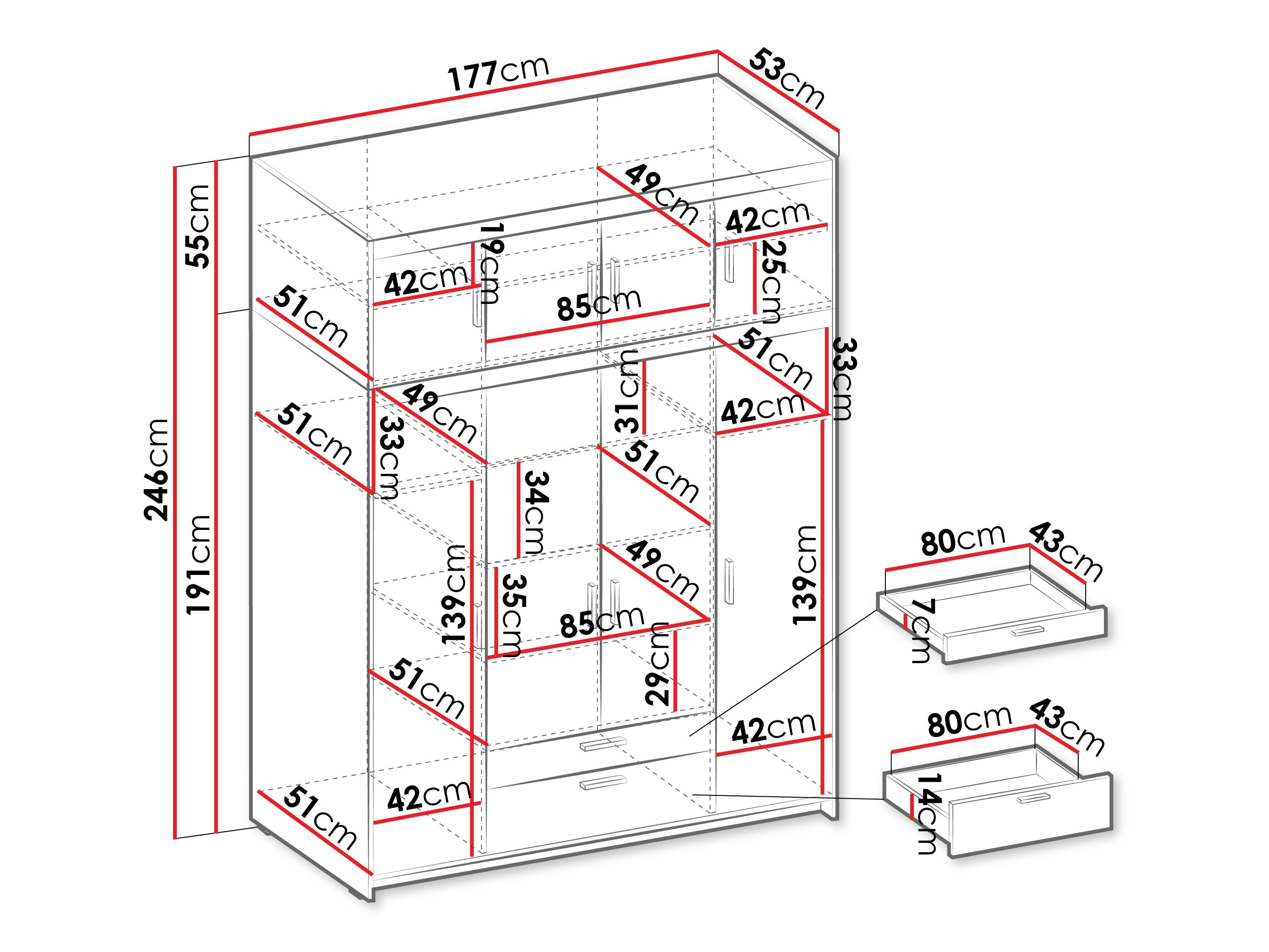 Kledingkast Novduni 106 (Eiken)